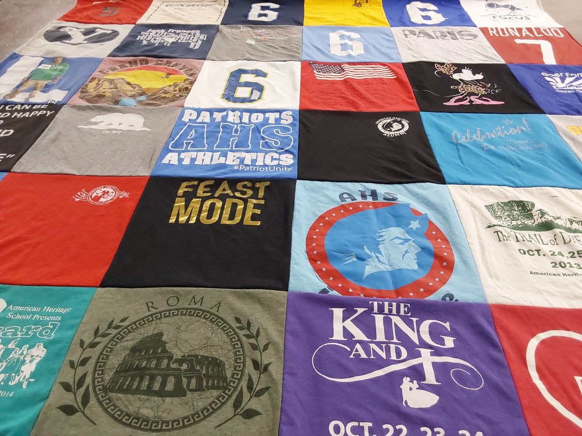 T-shirt quilt featuring patriots by Christine from UT