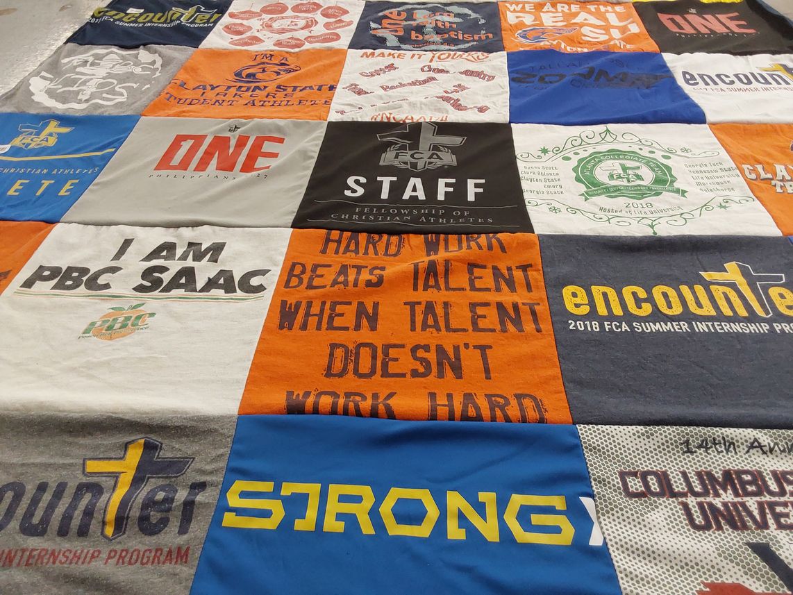 T-shirt quilt featuring layton state college by Marie from GA