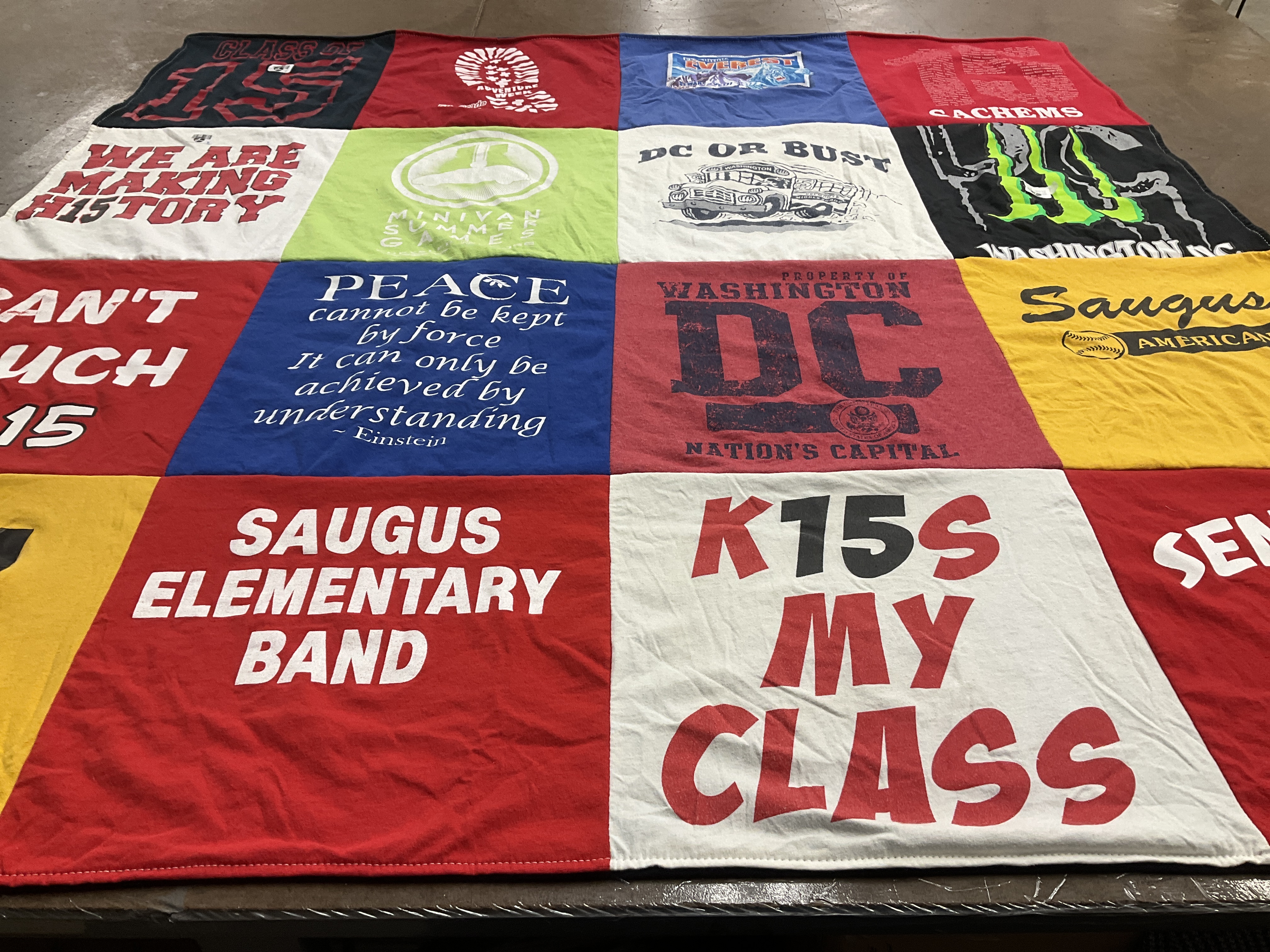T-shirt quilt featuring saugus high school by Keri from MA
