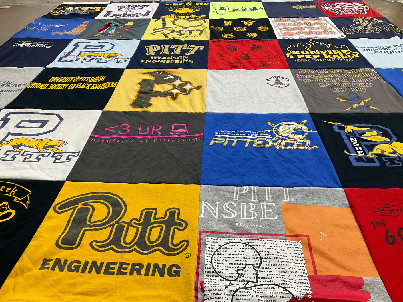 T-shirt quilt featuring panthers by Ashley from GA