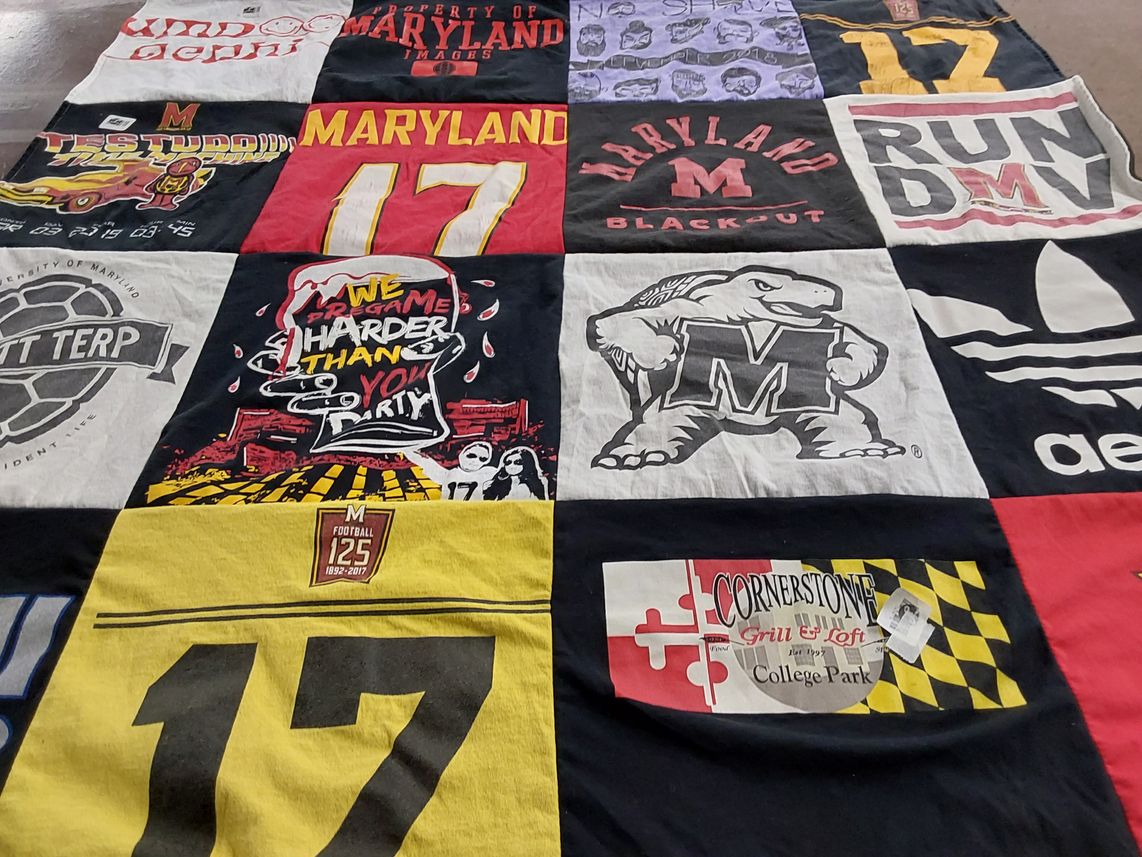 T-shirt quilt featuring university of maryland football team by Debbie from NJ