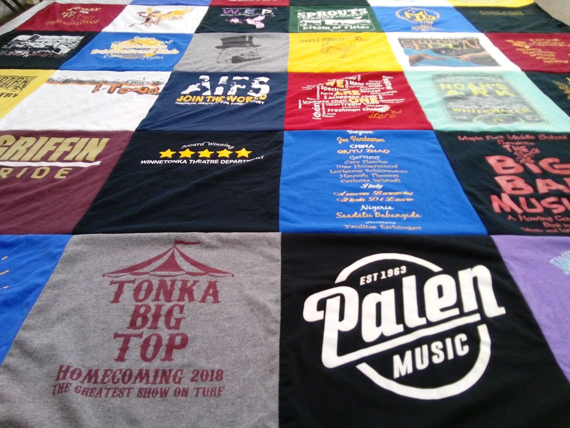 T-shirt quilt from winnetonka high school by Lana from MO