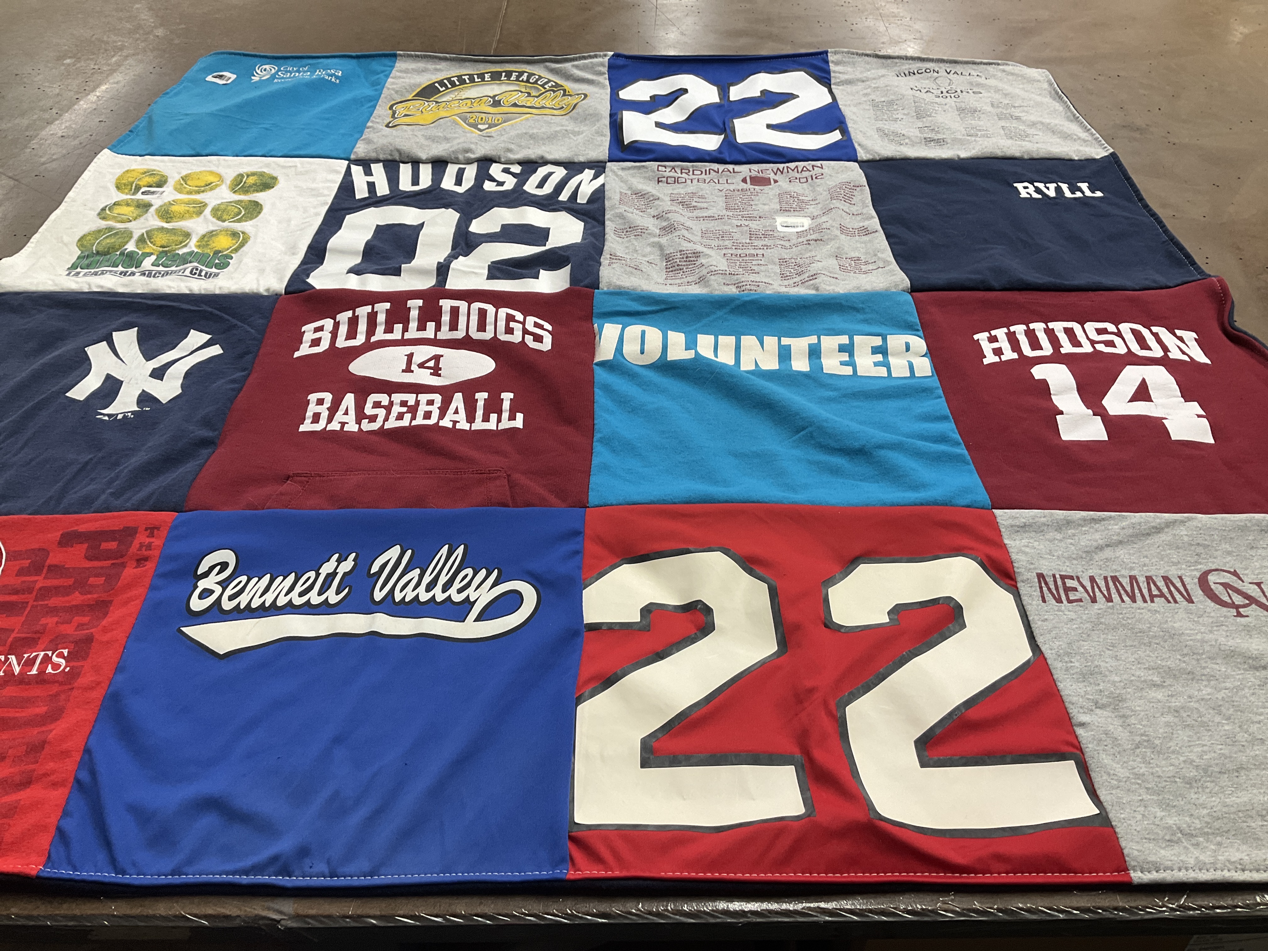 T-shirt quilt from cardinal newman high school by Ann from CA