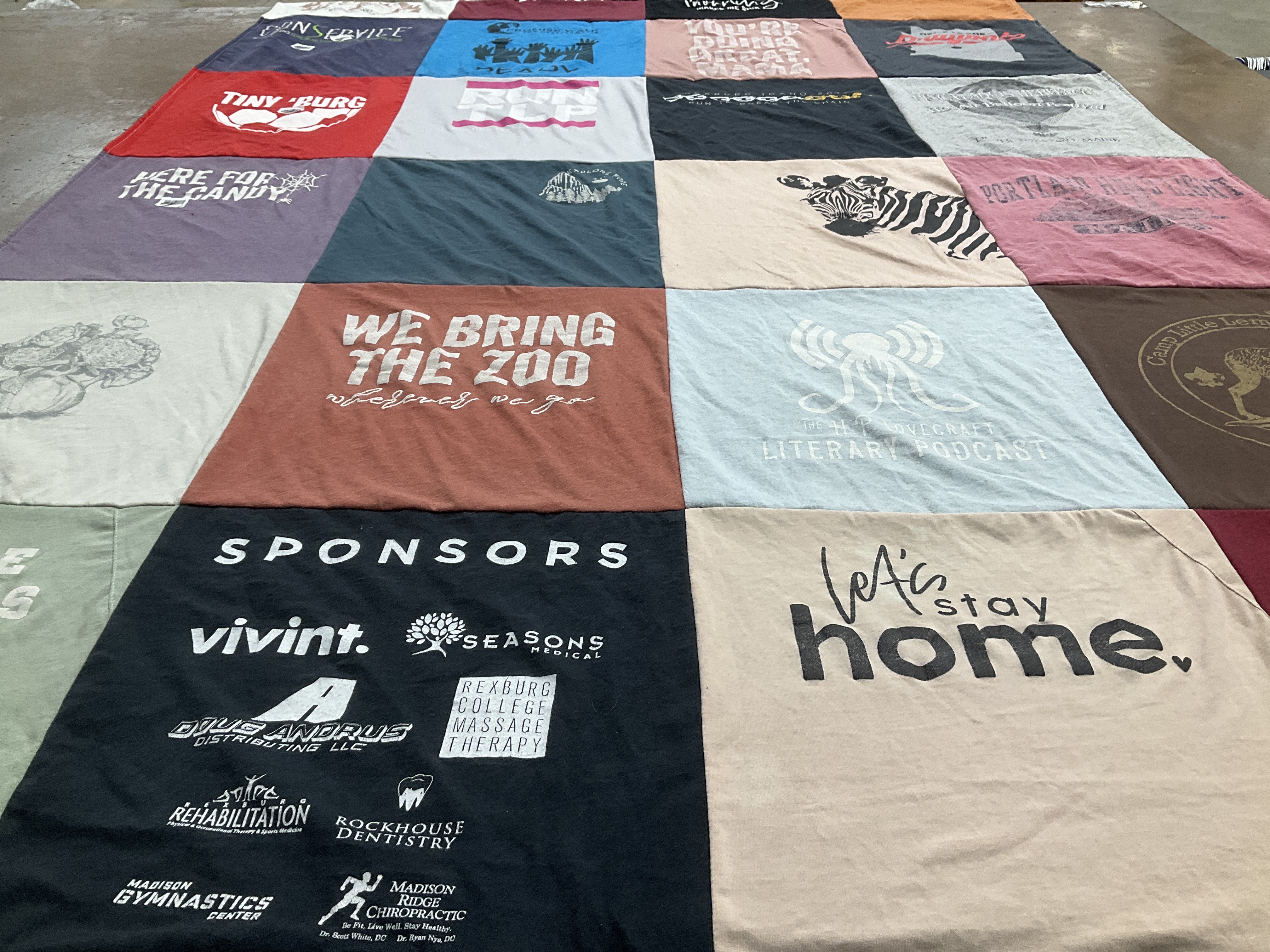 T-shirt quilt from rexburg college by Erik Jordan from ID