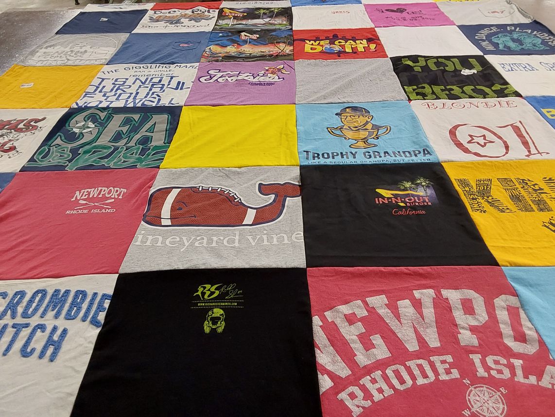 T-shirt quilt with food, family themes by Jessica from WA