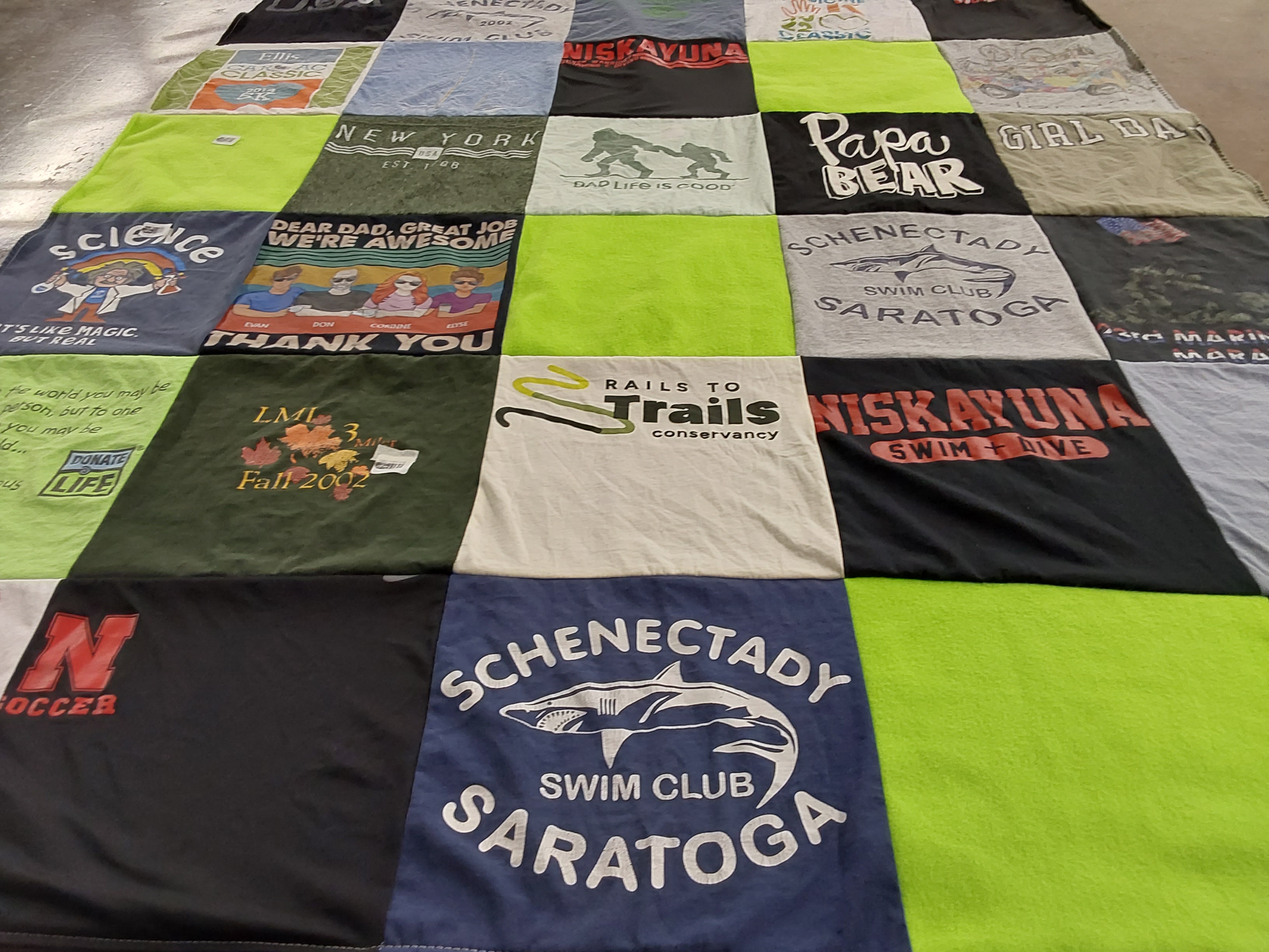 T-shirt quilt featuring niskayuna swim club, schenectady swim club by Cynthia from NY