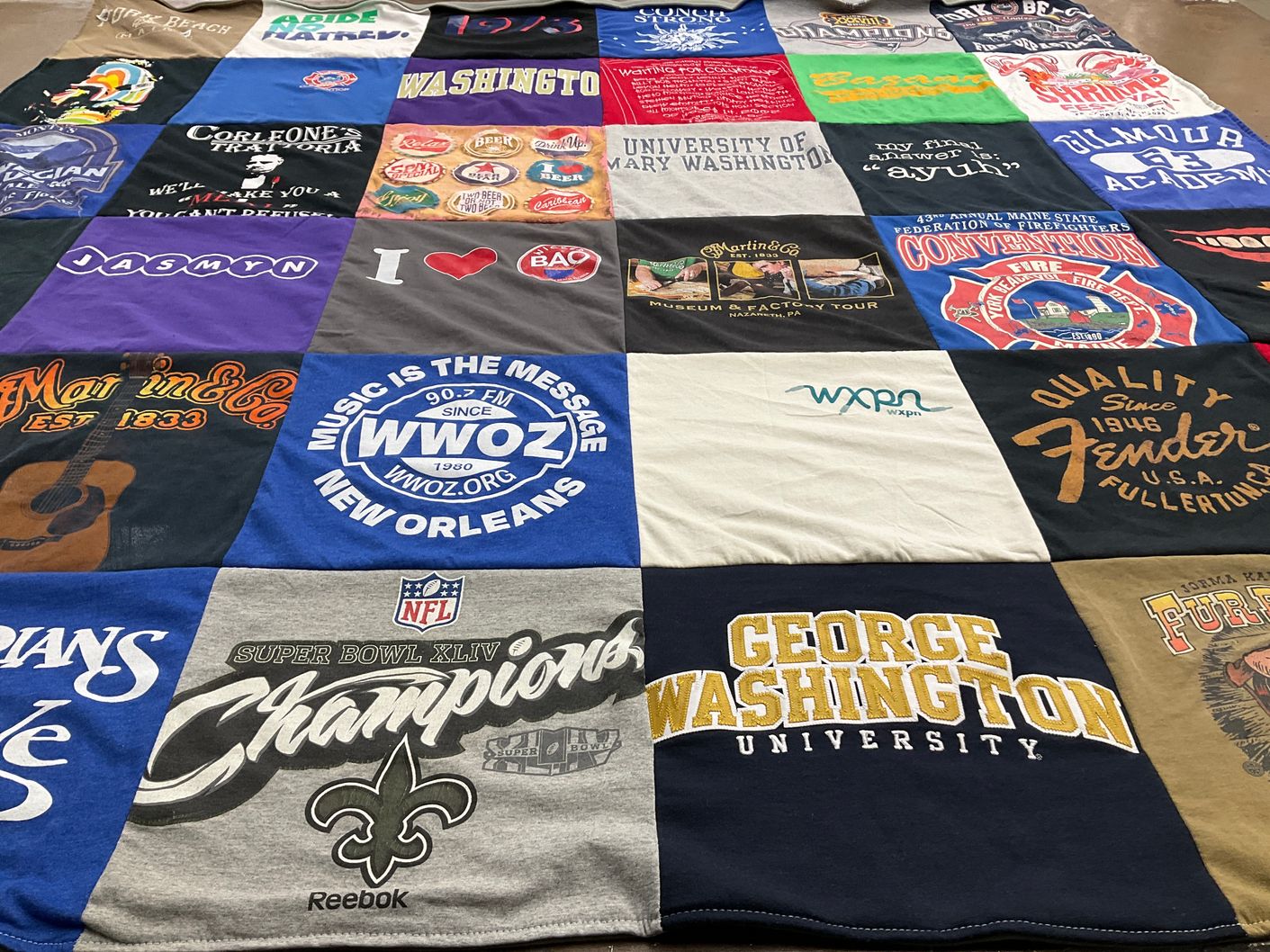 T-shirt quilt from george washington university, university of washington by Loretta from FL