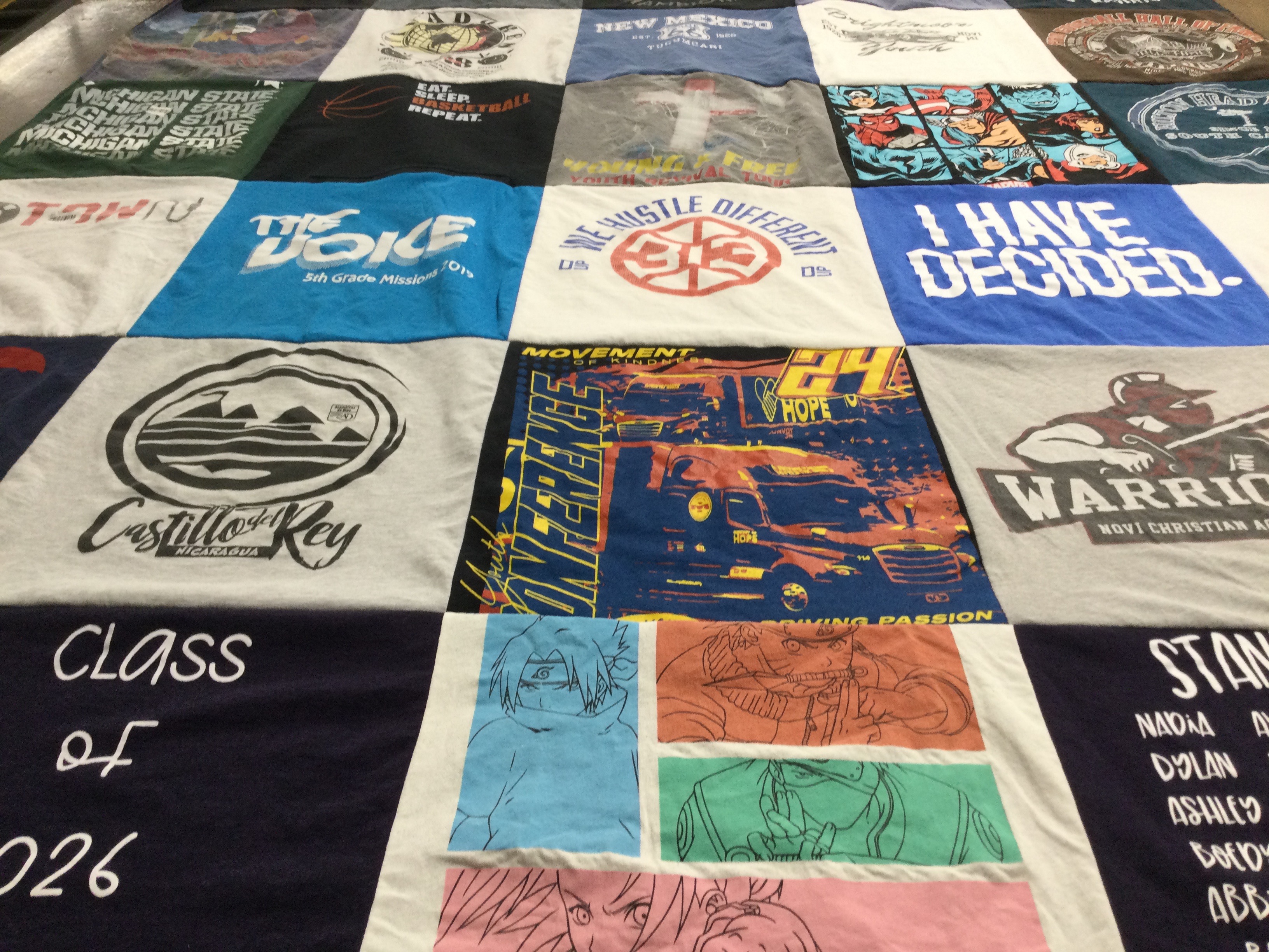 T-shirt quilt featuring novi christian academy warriors by Sherri from MI