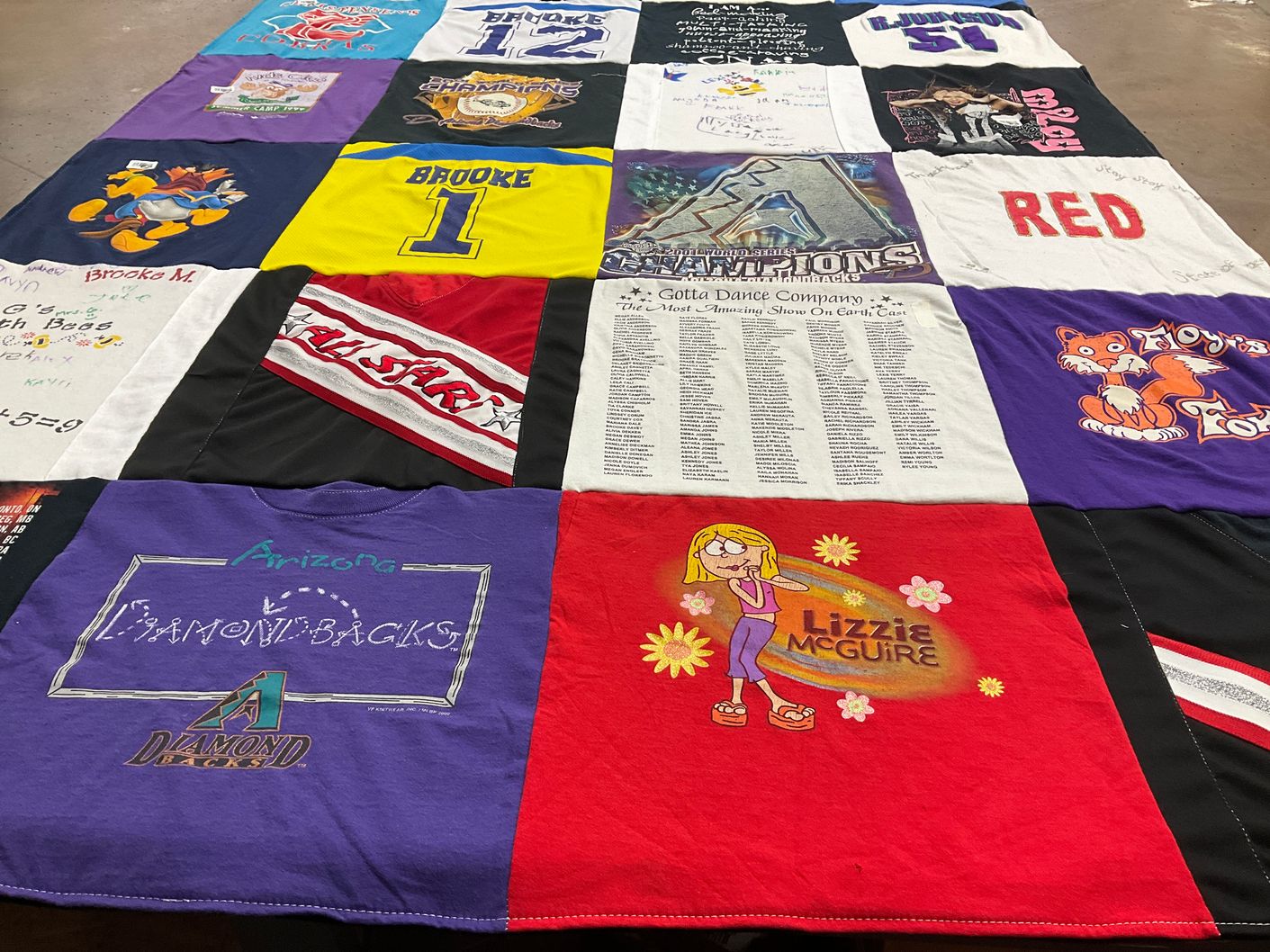 T-shirt quilt featuring arizona diamondbacks by Betty from AZ