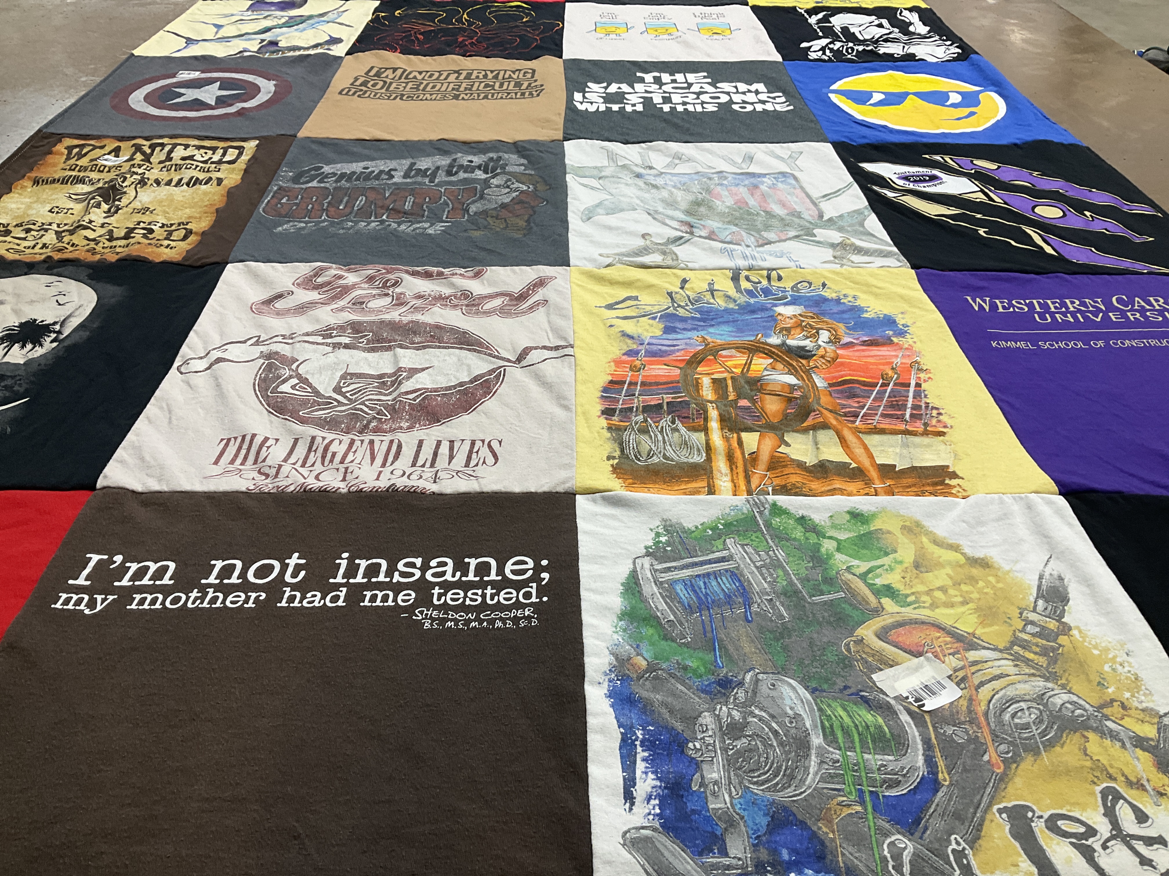 T-shirt quilt from western carolina university by Christy from NC
