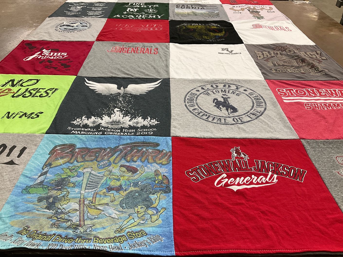 T-shirt quilt featuring stonewall jackson generals by Rachel from VA
