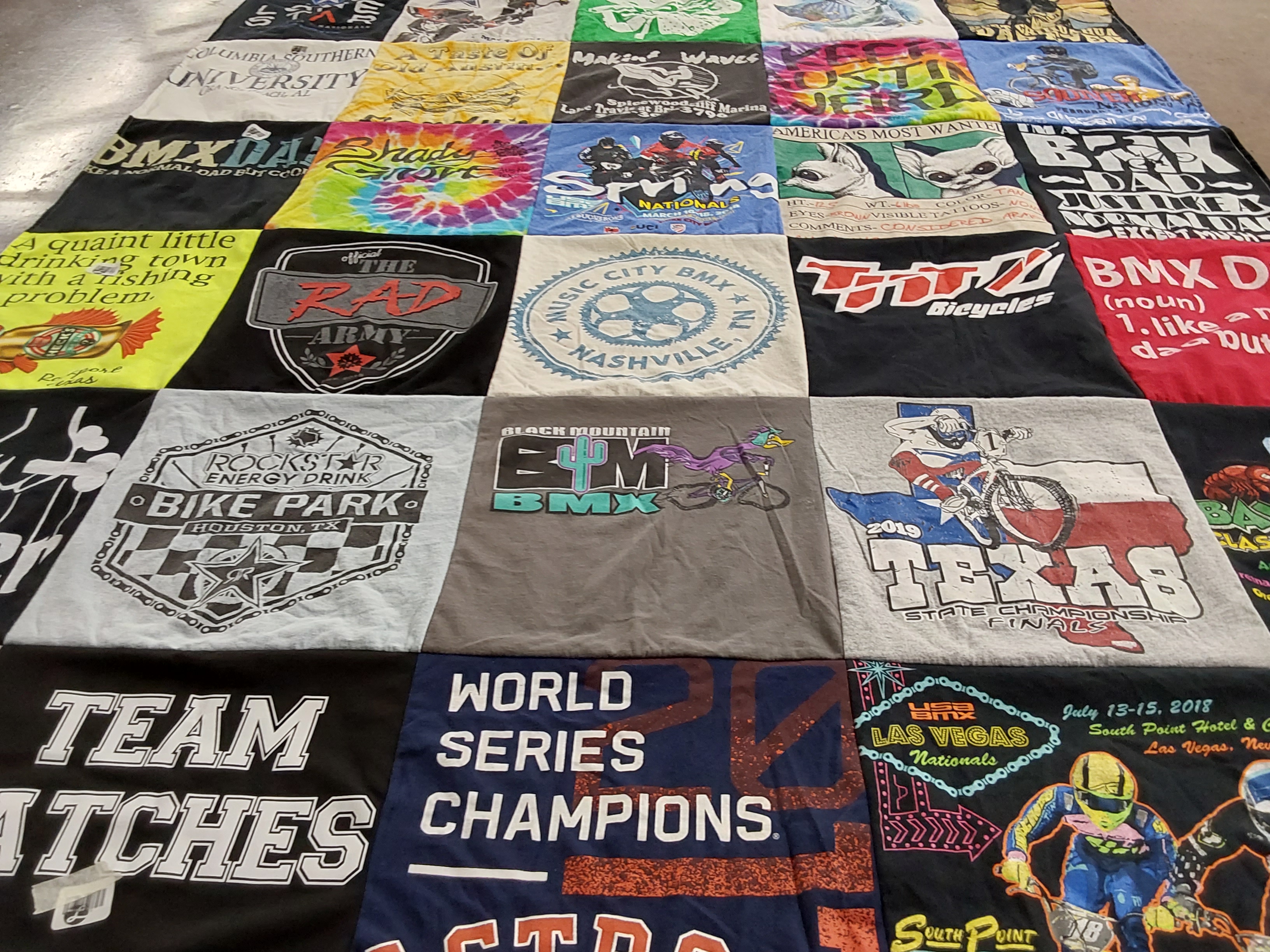 T-shirt quilt featuring bmx, rad army by Laileigh from TX
