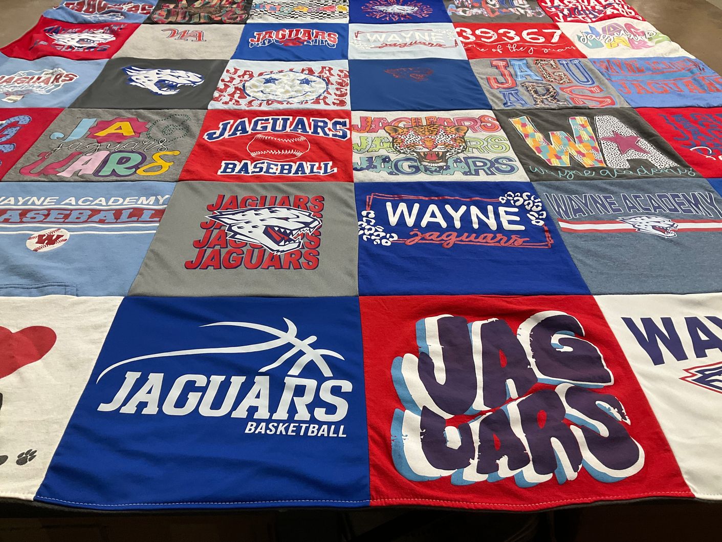 T-shirt quilt featuring wayne jaguars by Samantha from MS