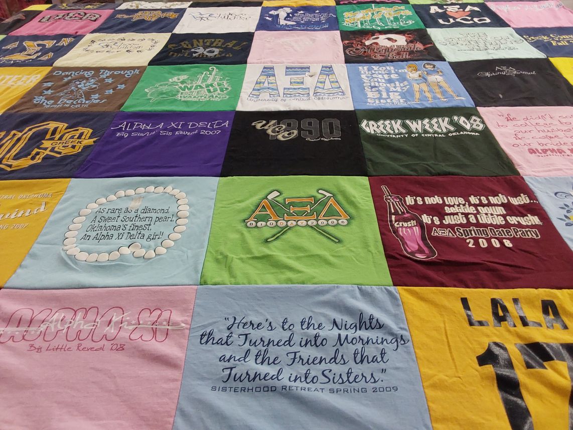 T-shirt quilt from university of central oklahoma by Carol from OK