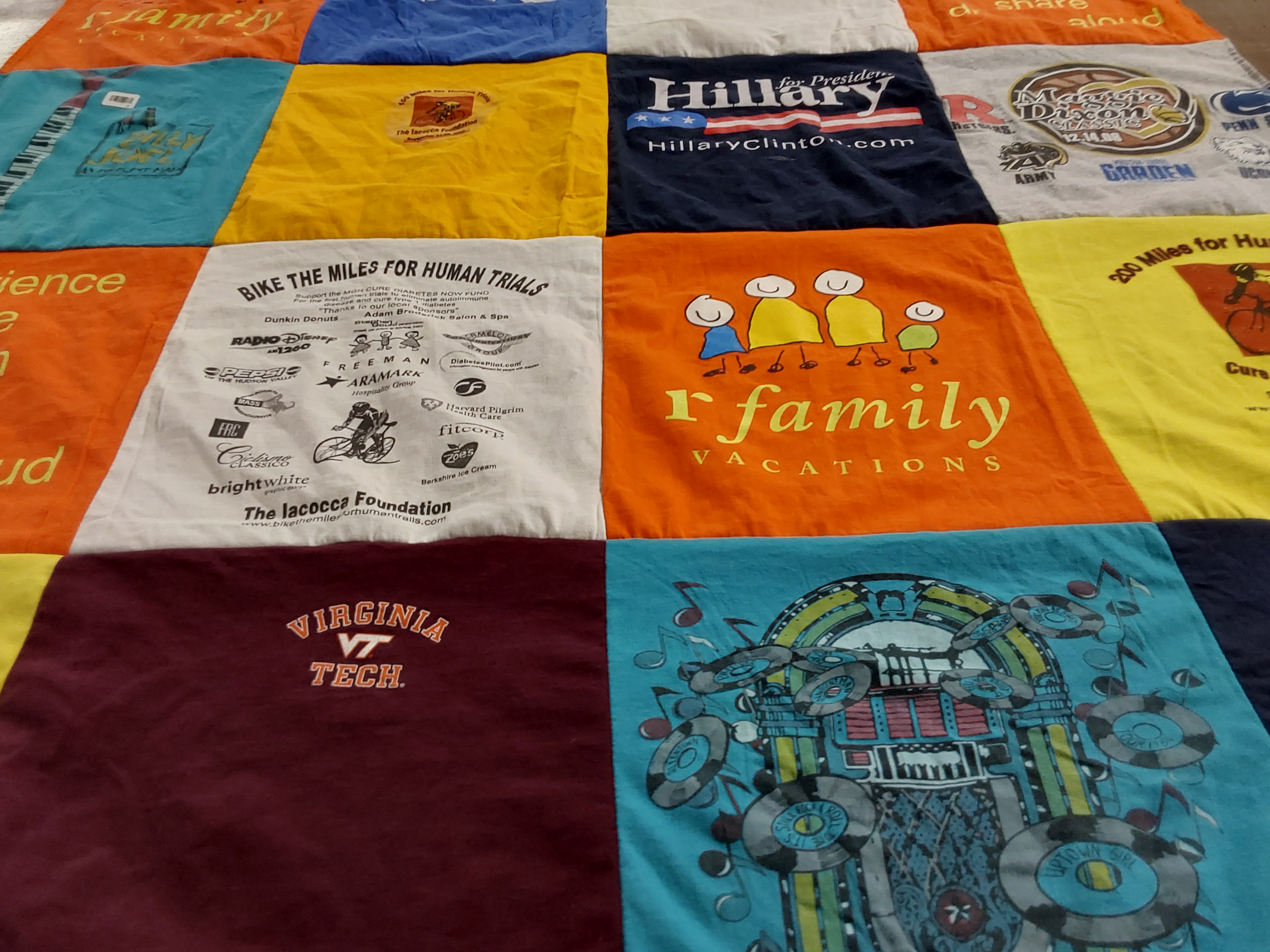 T-shirt quilt from virginia tech university by Julia from FL