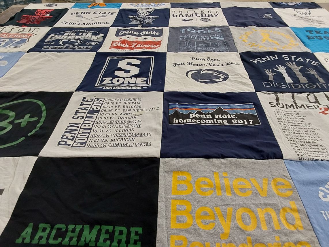 T-shirt quilt featuring penn state football by Kathy from PA