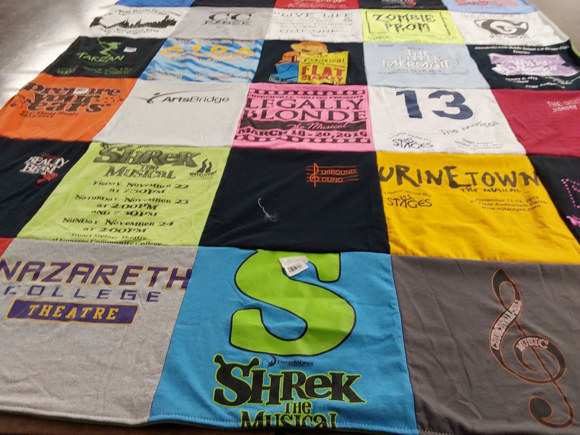 T-shirt quilt from nazareth college by Kristine from NY