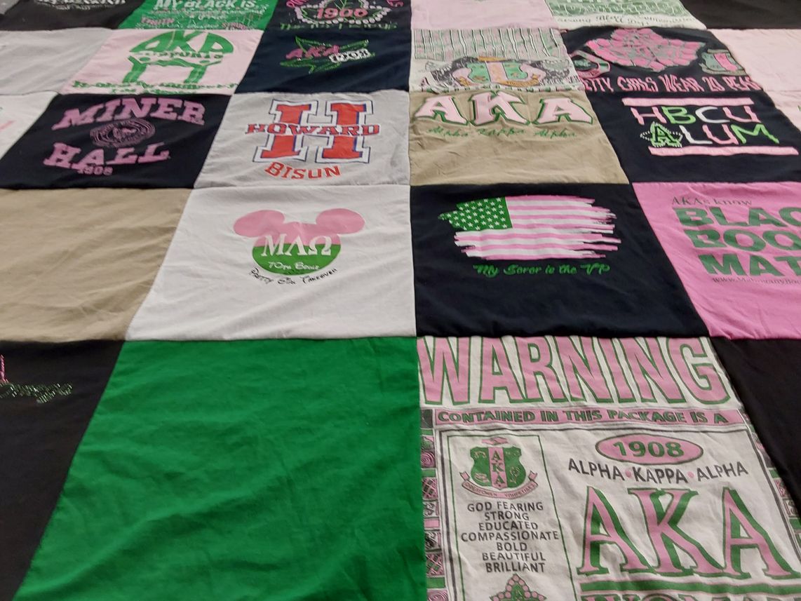 T-shirt quilt from howard university by Charmain from CA