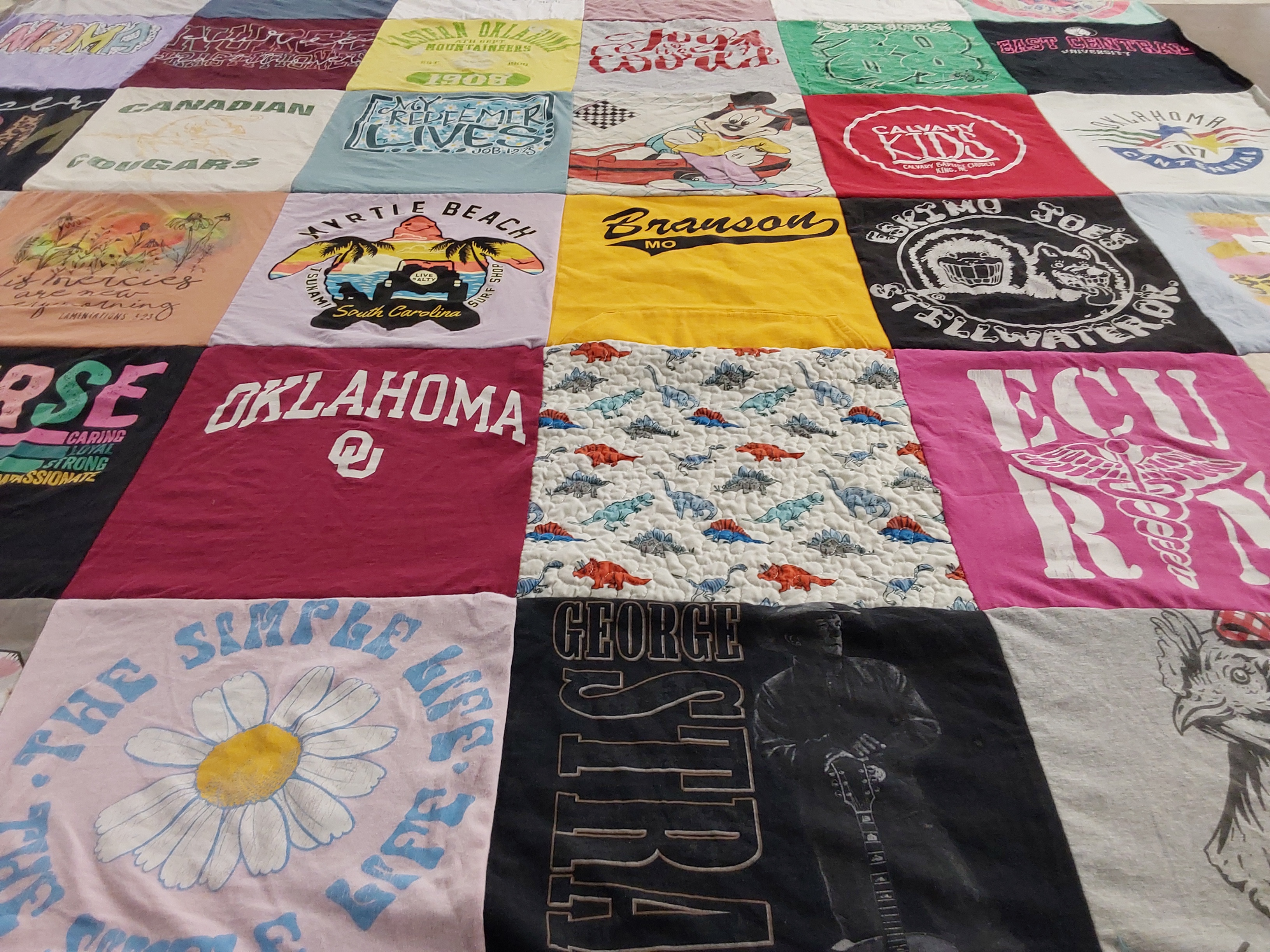 T-shirt quilt from university of oklahoma by Jonathan from NC