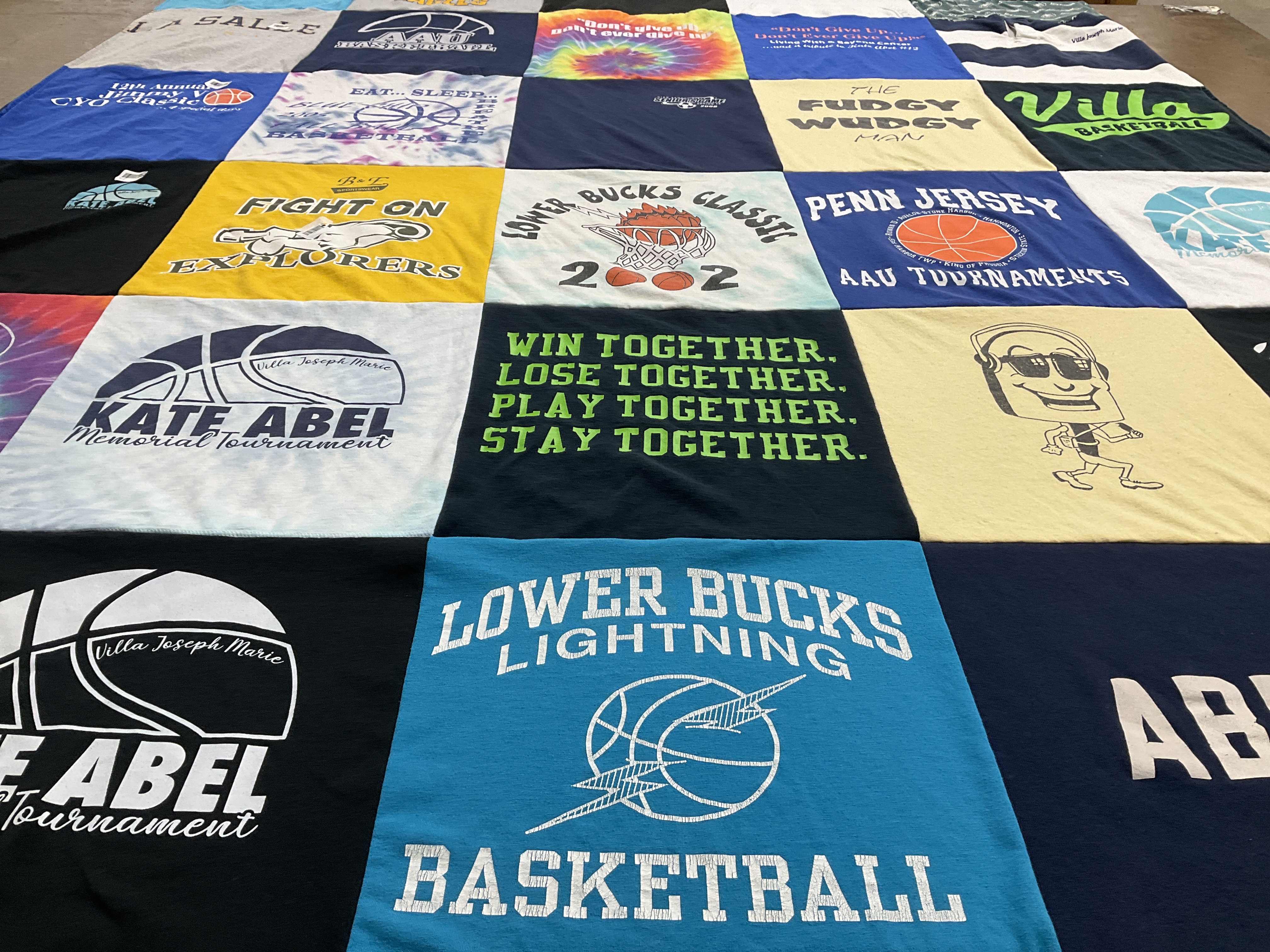 T-shirt quilt featuring lower bucks lightning by Kathy from PA