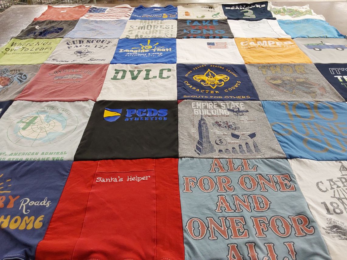 T-shirt quilt from paradise valley community college by Alison from AZ