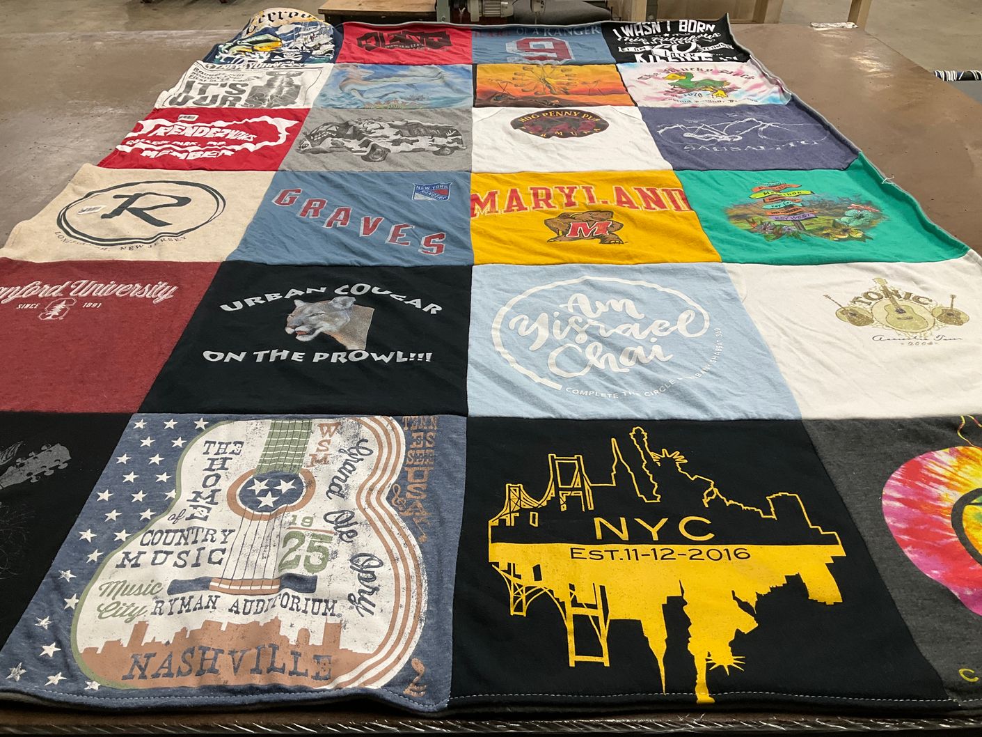 T-shirt quilt from stanford university by Lisa from NJ