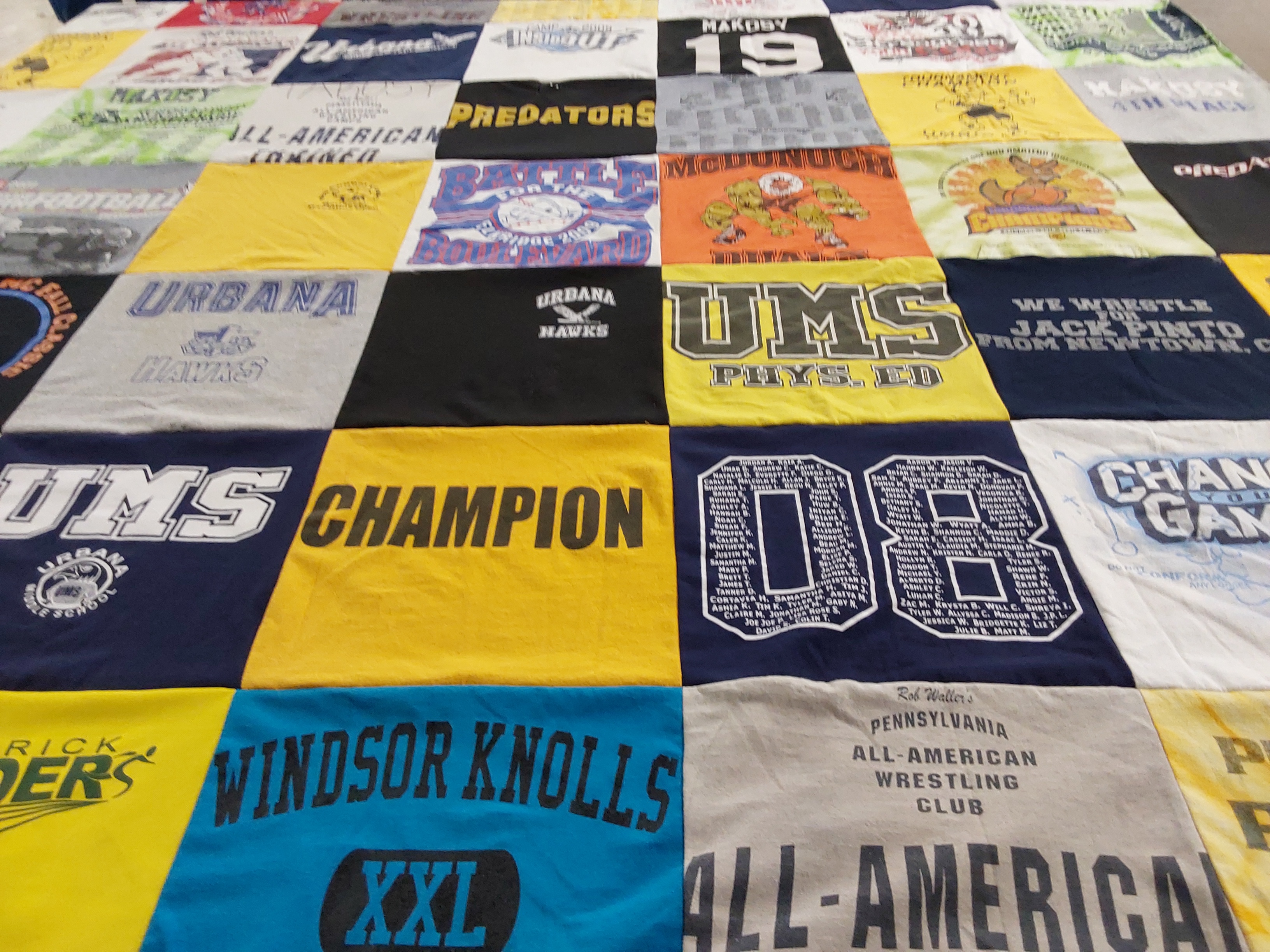 T-shirt quilt from urbana high school by Chrissy from MD