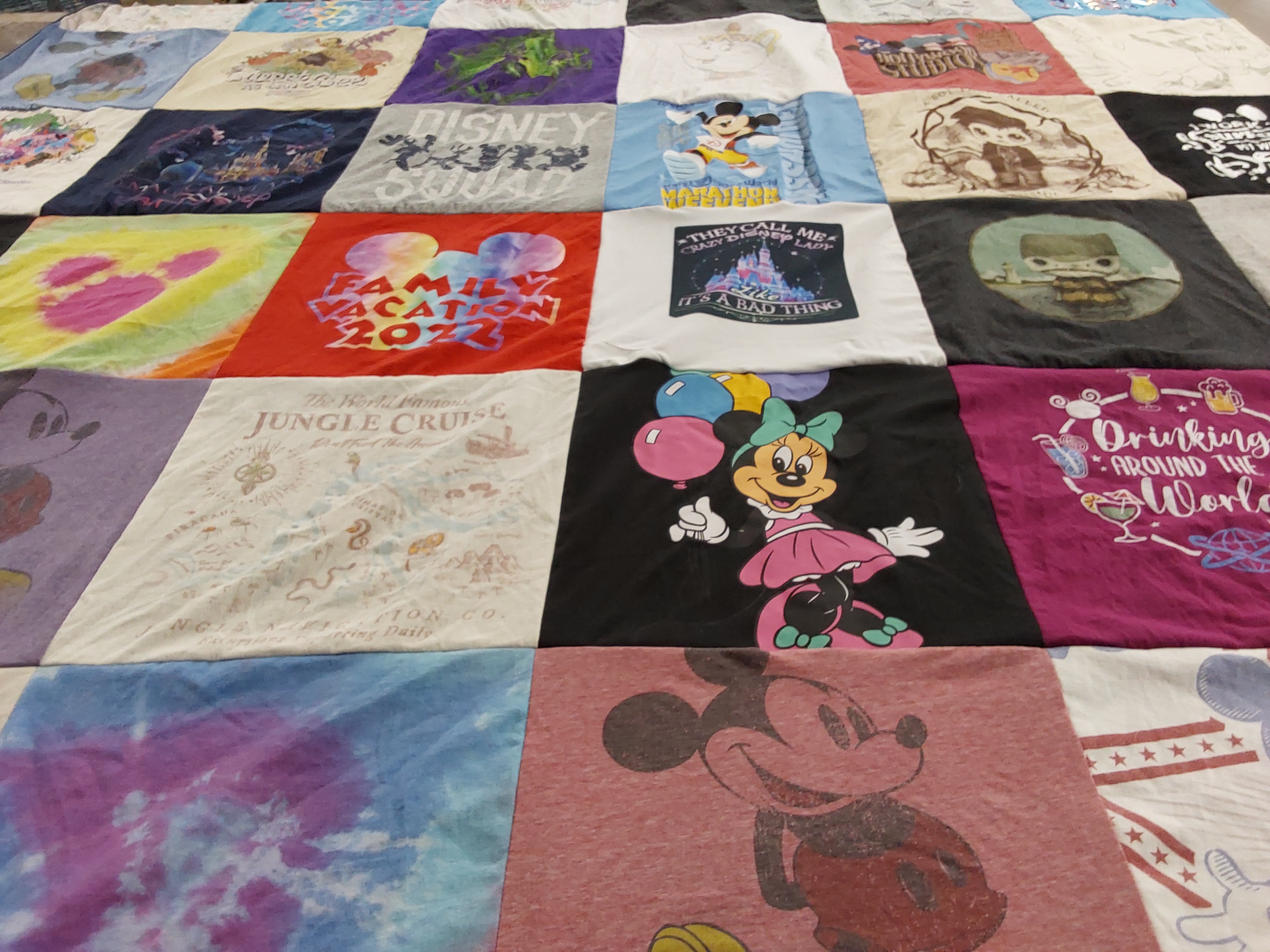 T-shirt quilt with disney, vacations themes by Angela from KY