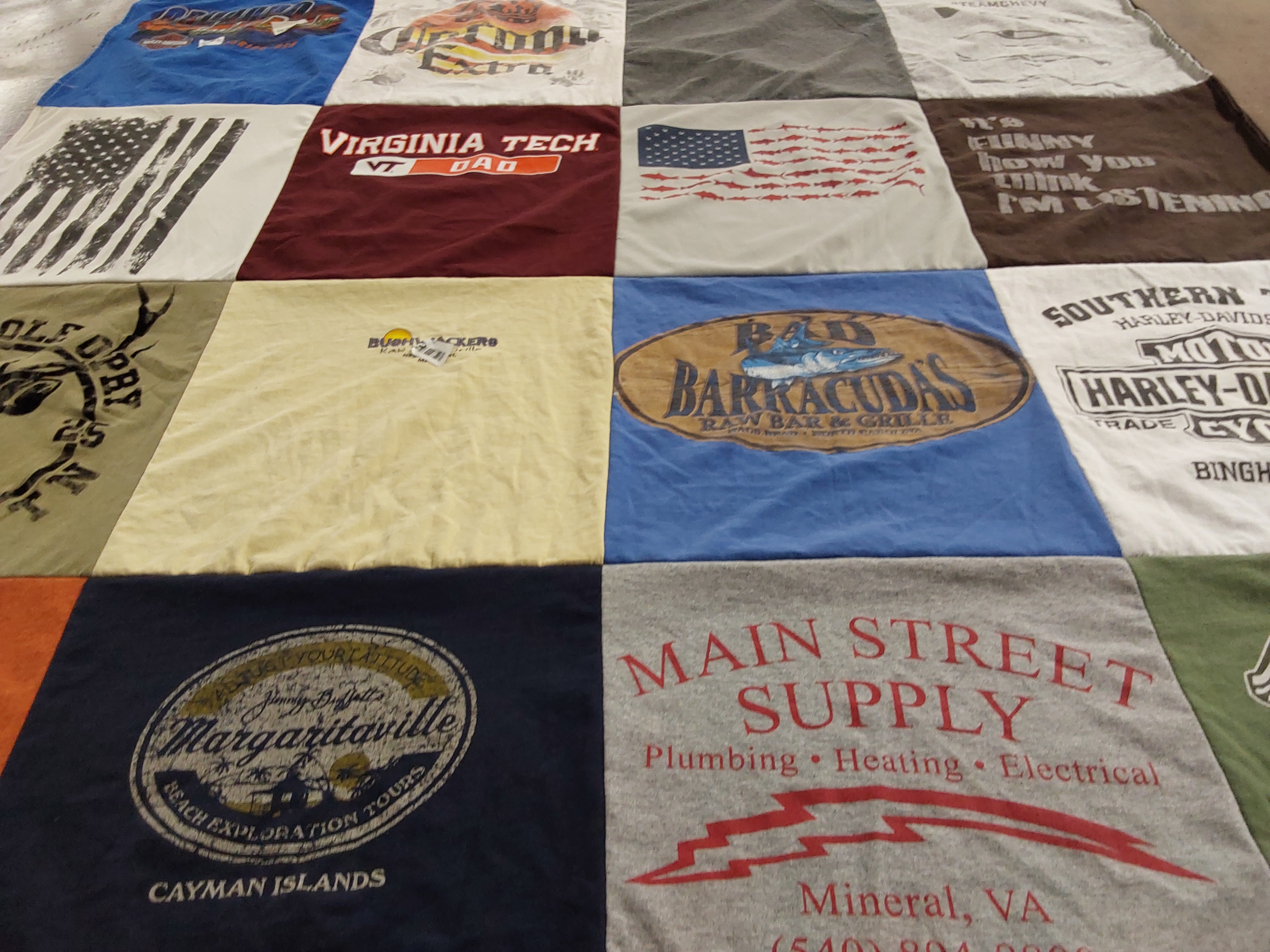 T-shirt quilt from virginia tech university by Lyndsey from TN