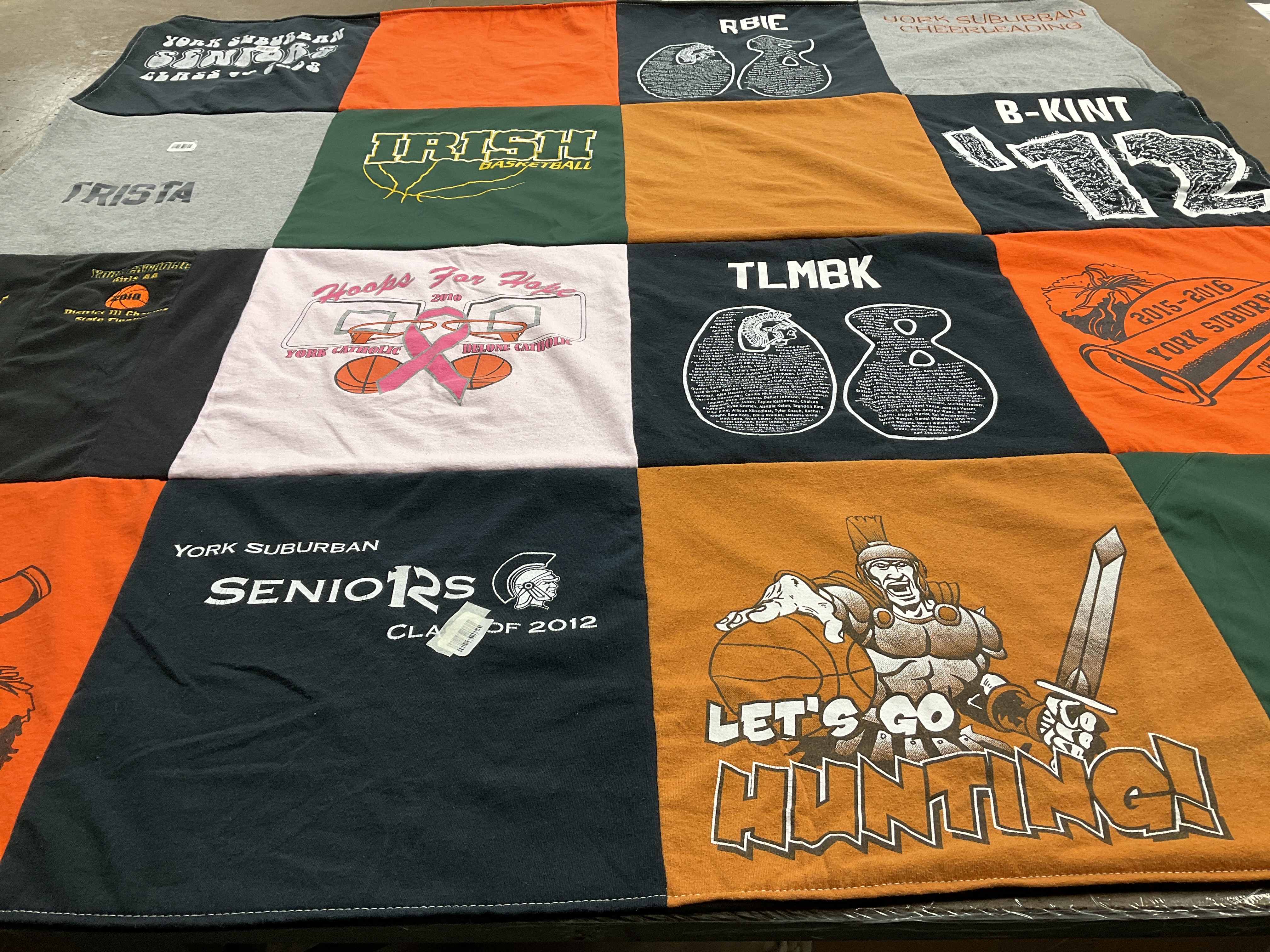 T-shirt quilt from york suburban high school by Shelly from PA