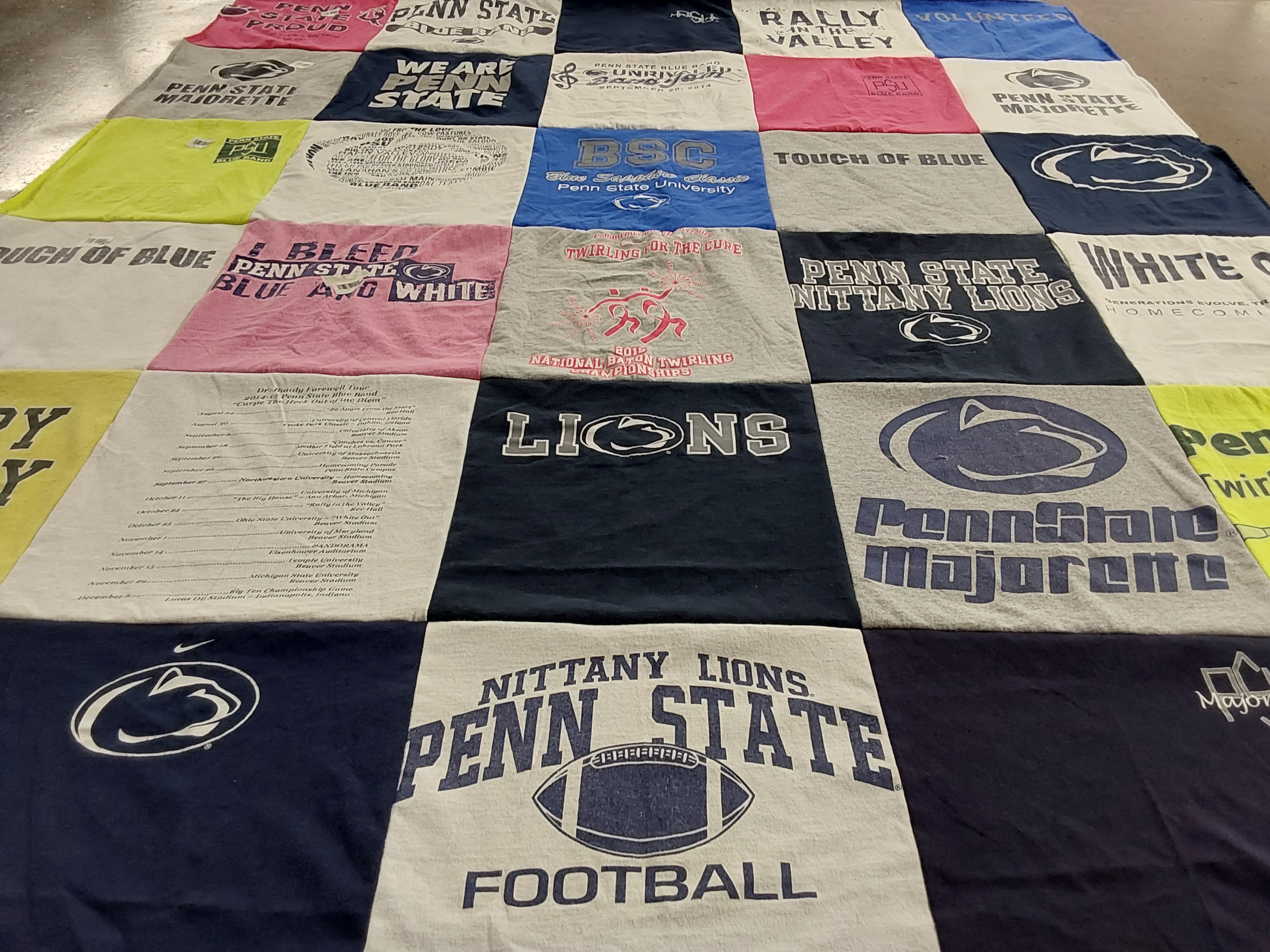 T-shirt quilt featuring penn state nittany lions football by Shelly from PA