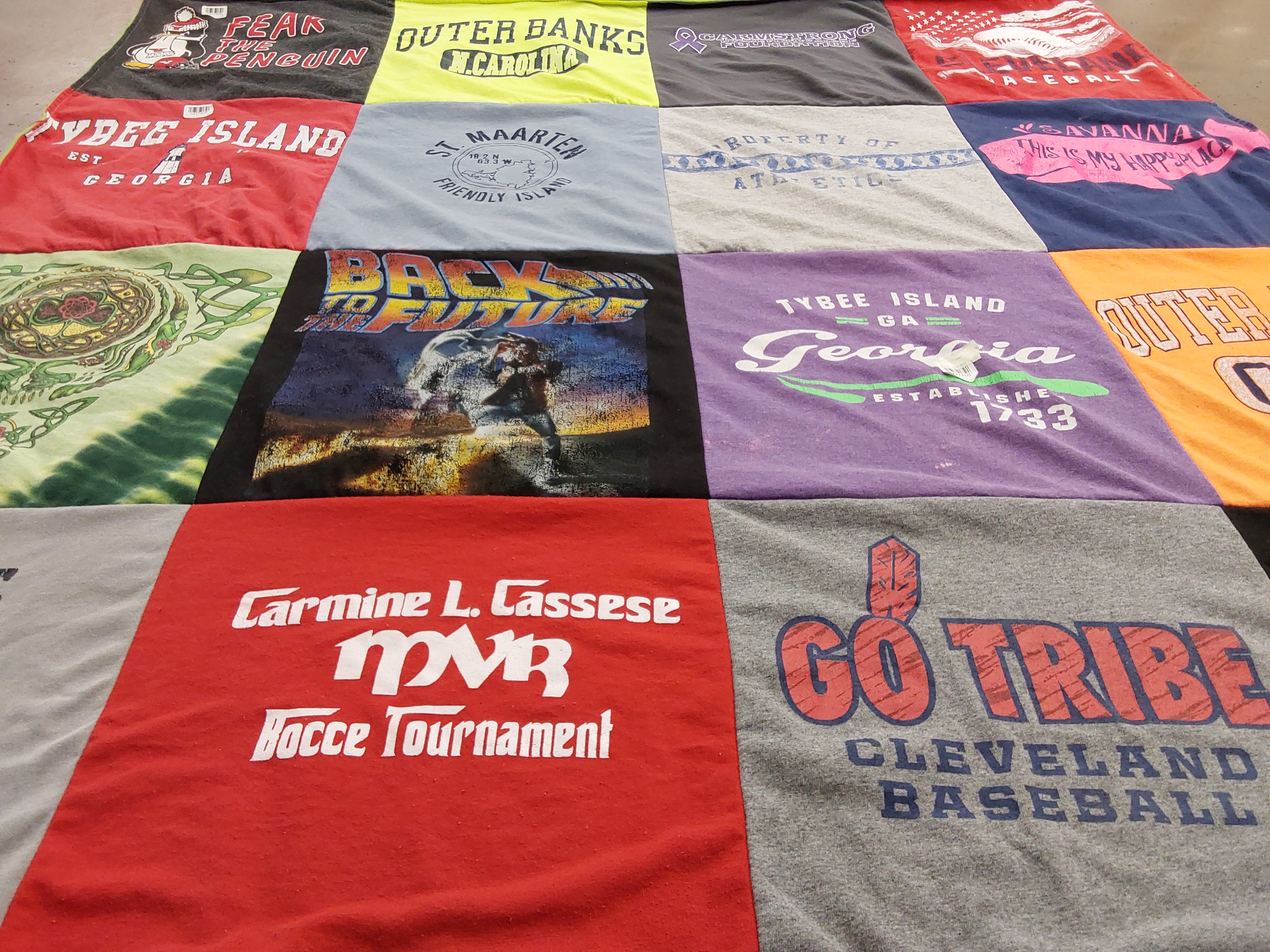 T-shirt quilt with travel, beach themes by Kristen from OH