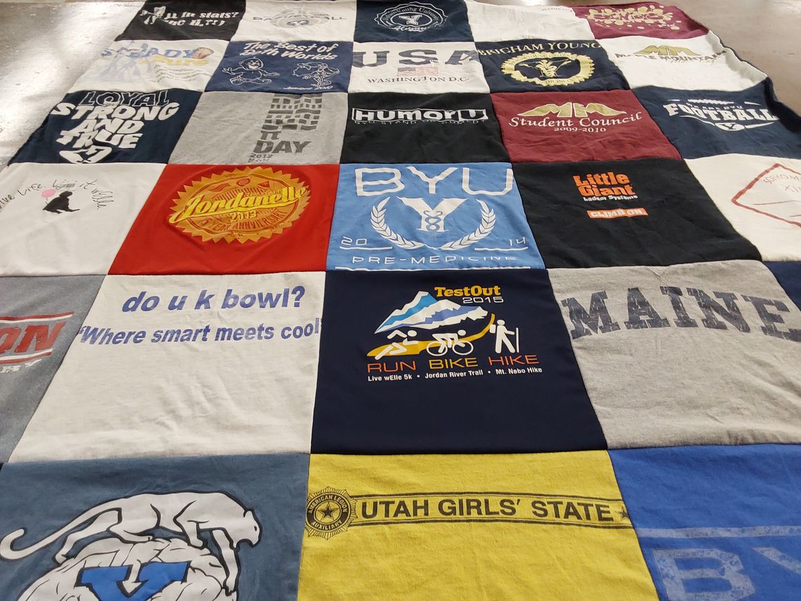 T-shirt quilt from brigham young university by McKenzi from HI