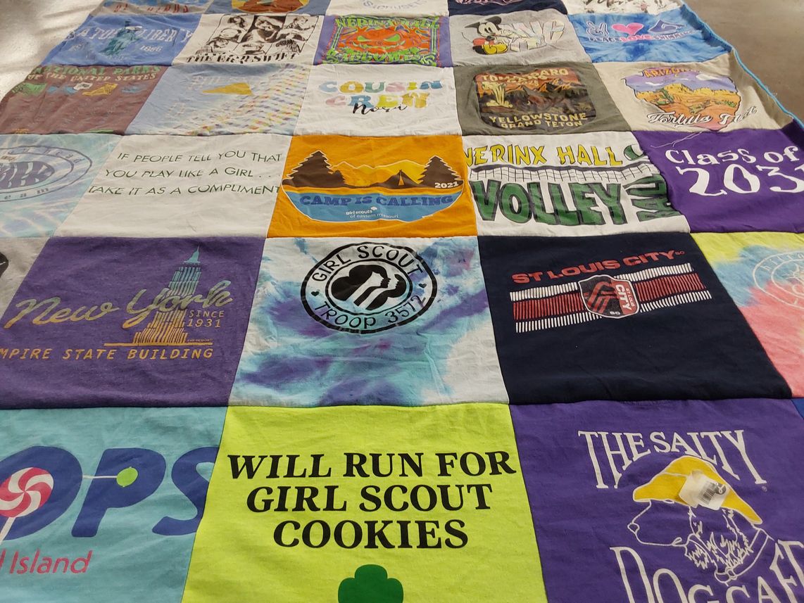 T-shirt quilt from vernon hills high school by Kathleen from MO