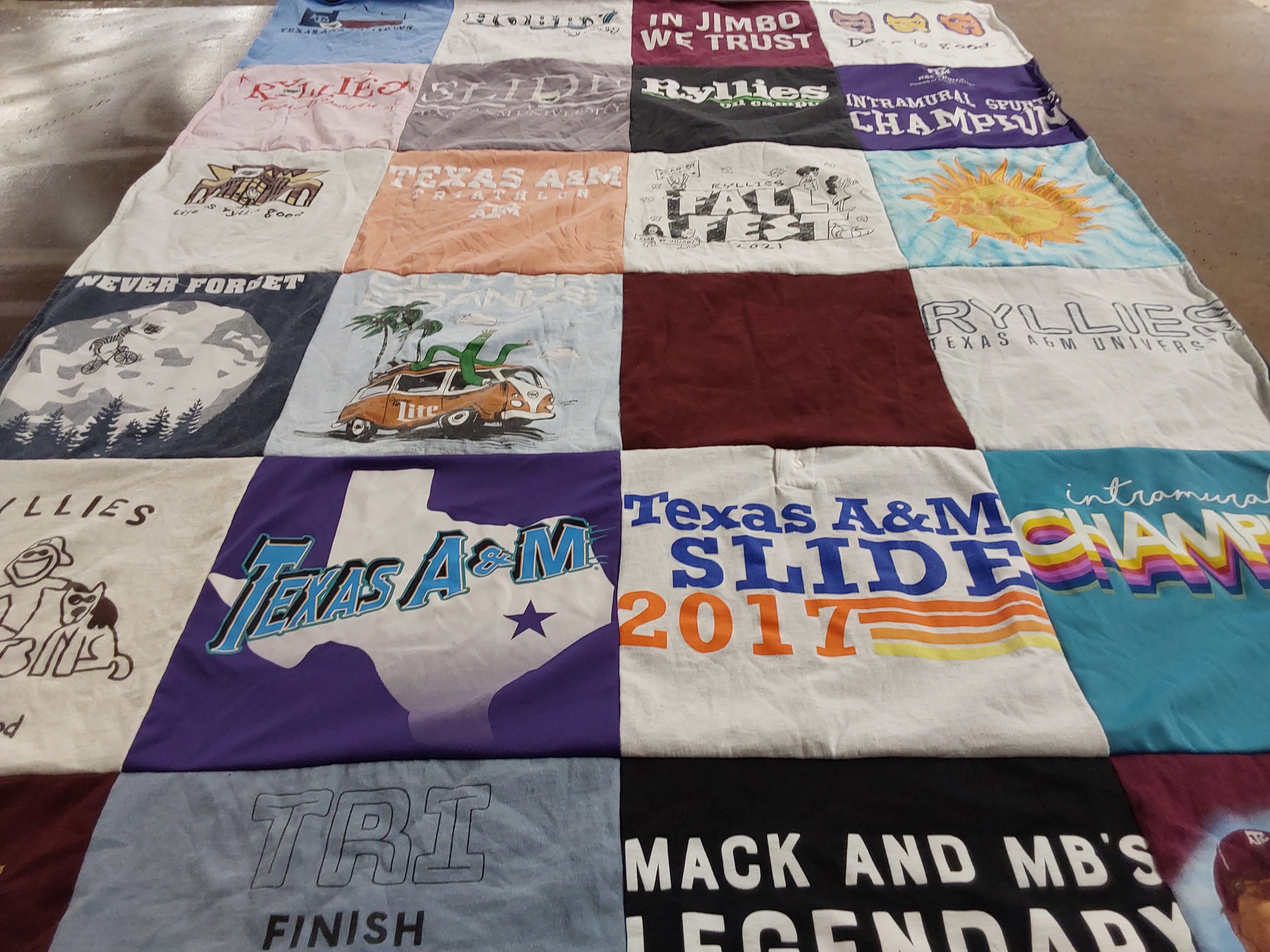 T-shirt quilt featuring texas a&m intramural sports by kristin from TX