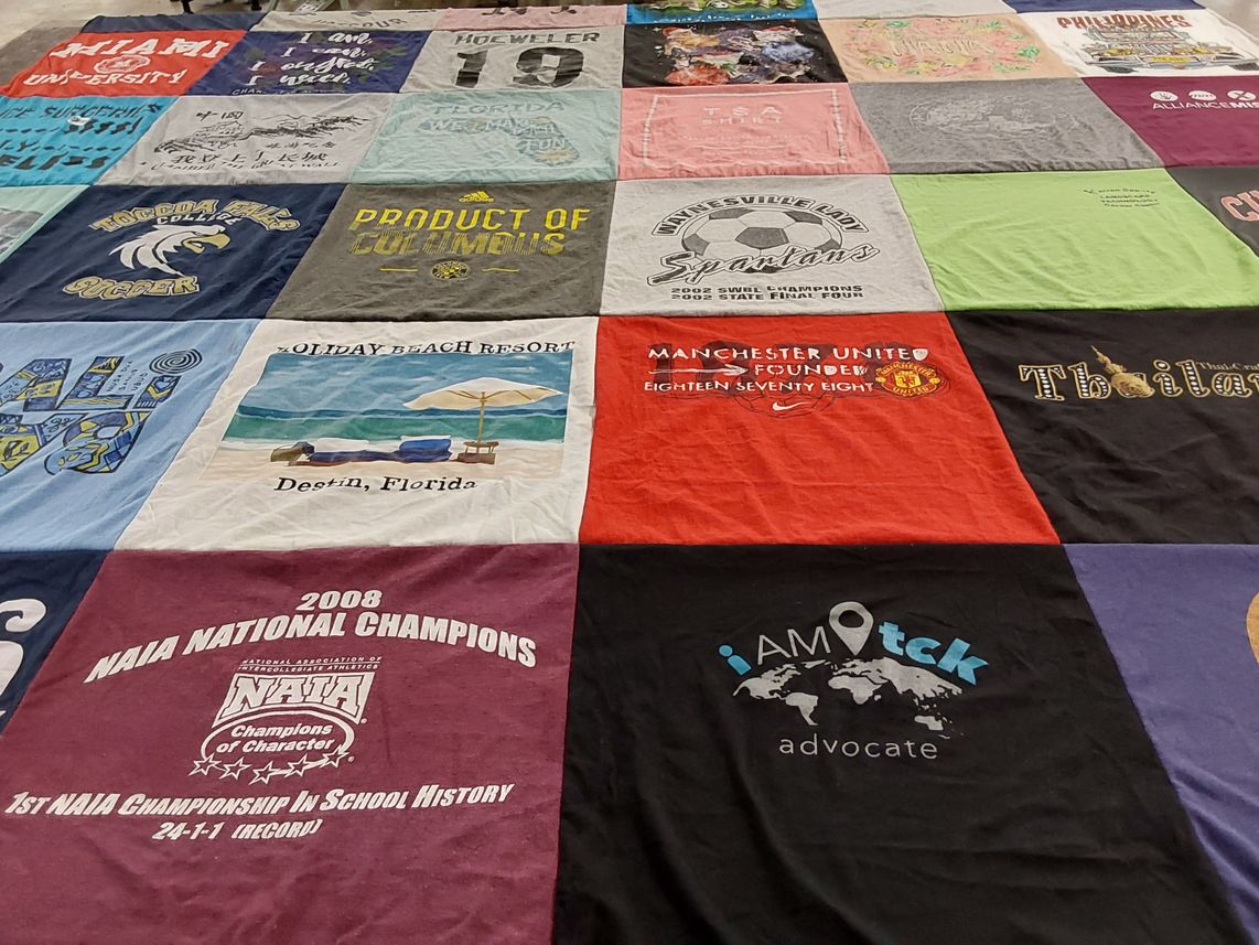 T-shirt quilt featuring spartans by Molly from OH