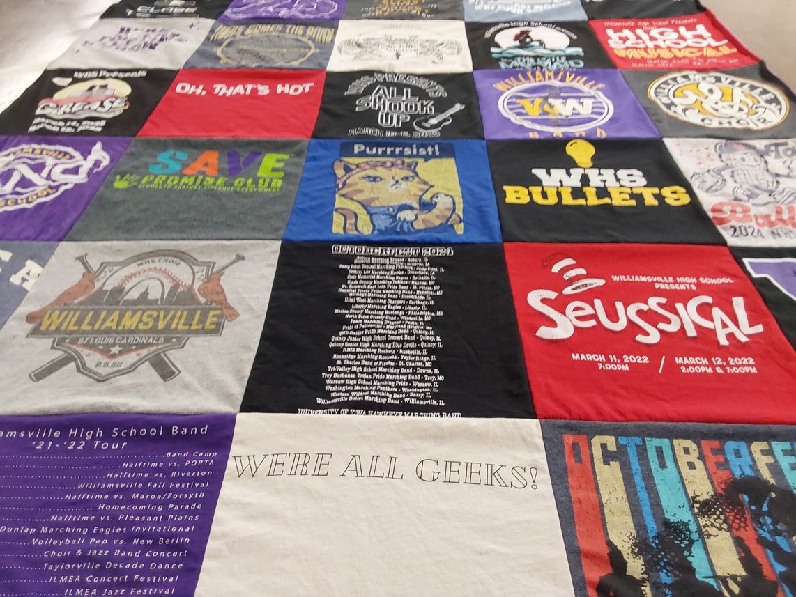 T-shirt quilt featuring williamsville high school, williamsville st louis cardinals by Janine from IL