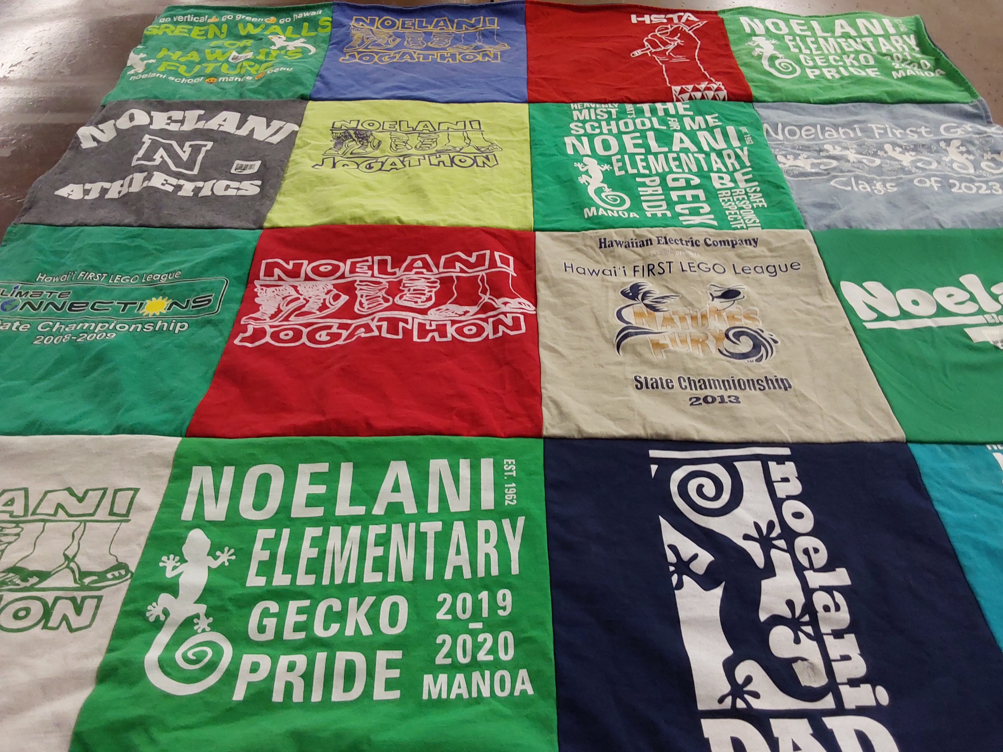 T-shirt quilt from noelani elementary school by Karl from HI