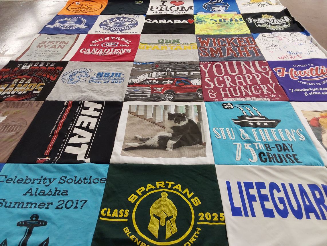 T-shirt quilt featuring toronto raptors, aka heat by Kimberly from IL