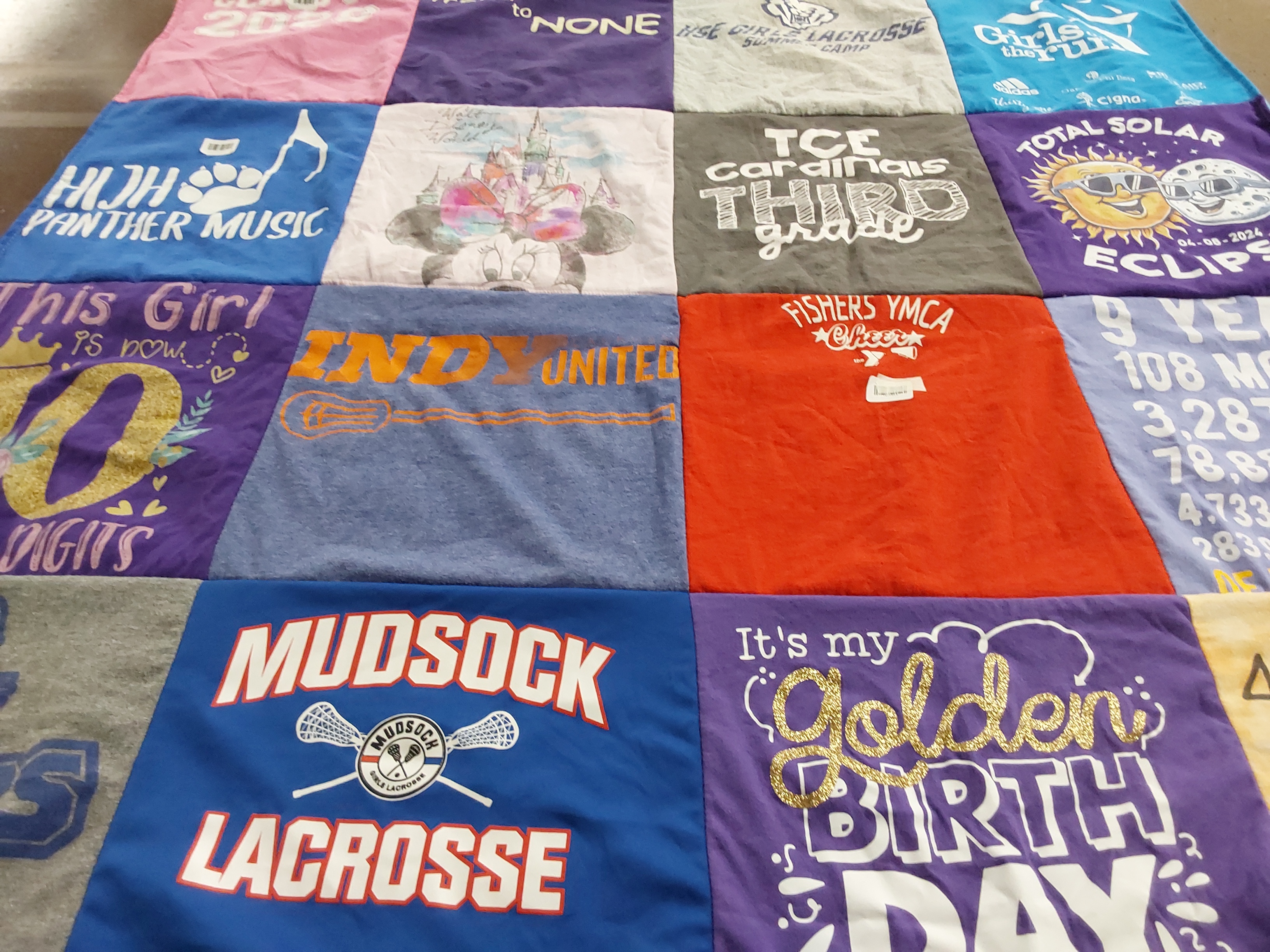 T-shirt quilt featuring mudsock lacrosse by Lisa from IN