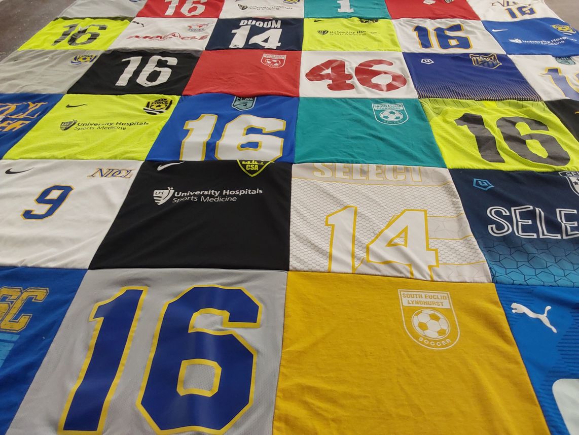 T-shirt quilt featuring south euclid lyndhurst soccer by Yazmin from OH