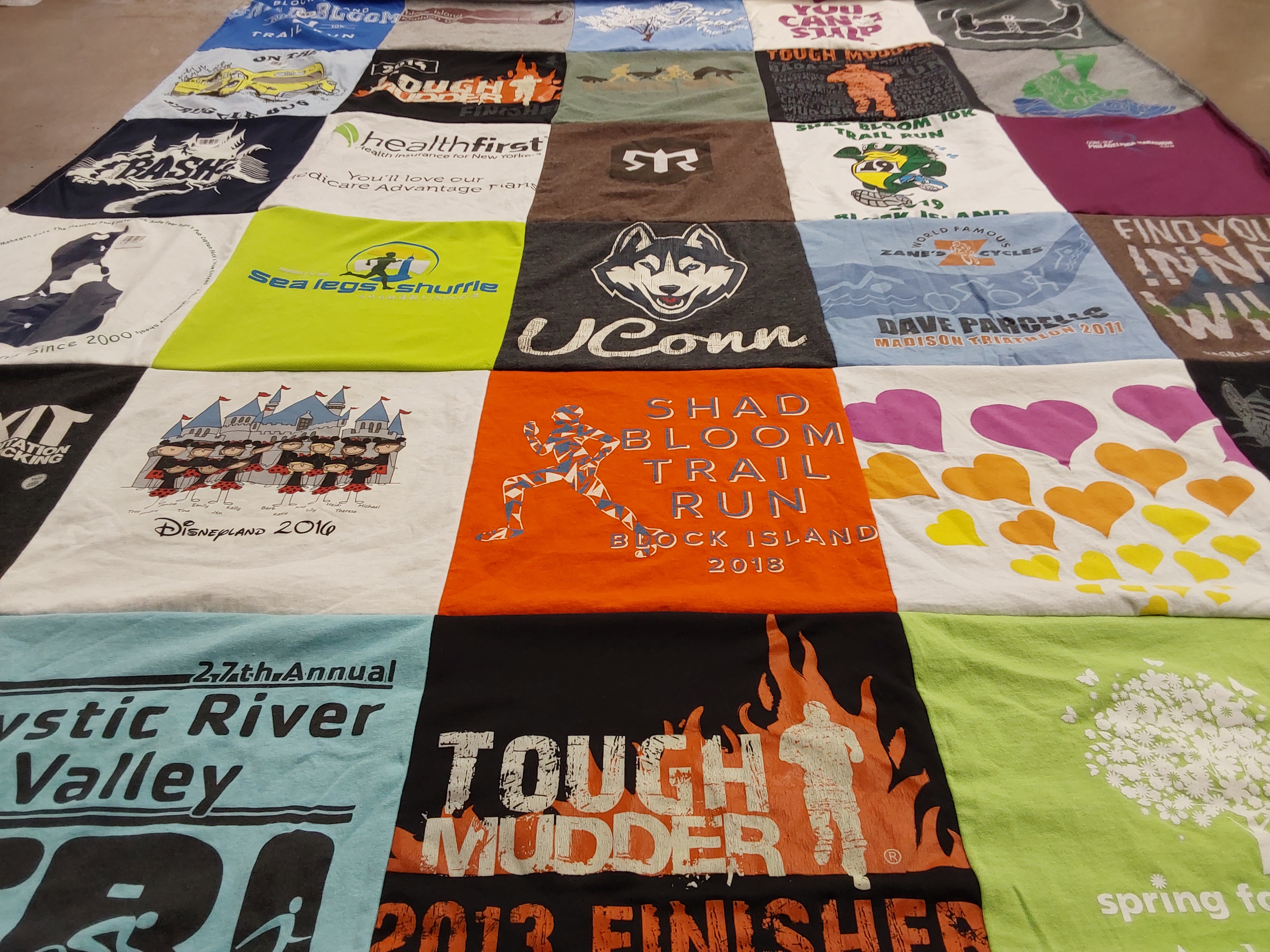 T-shirt quilt from university of connecticut by Jennifer from CT