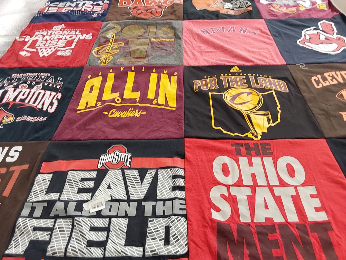 T-shirt quilt featuring cleveland indians, cleveland cavaliers by Shane from VA