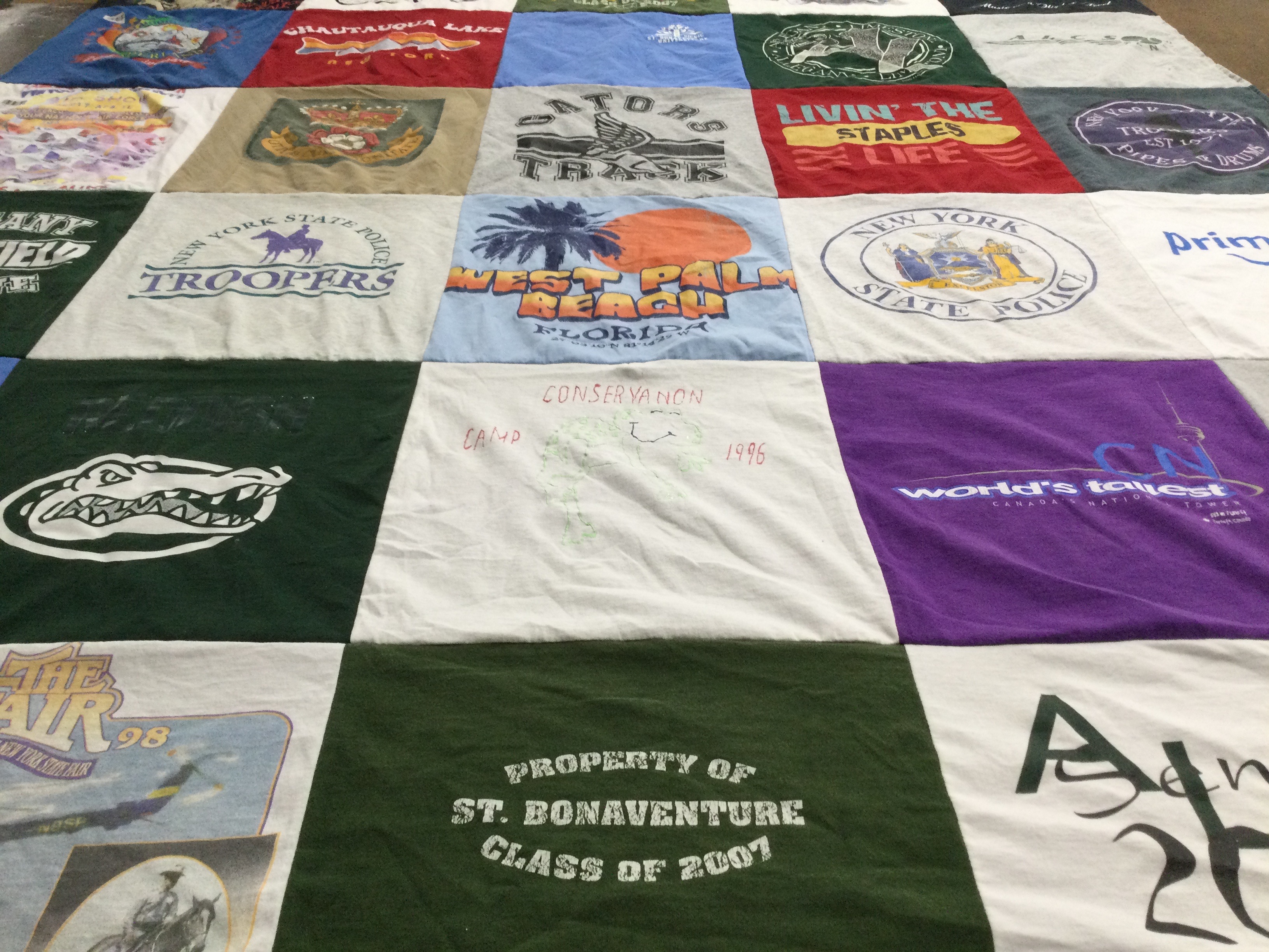 T-shirt quilt from st bonaventure university by Tammy from FL