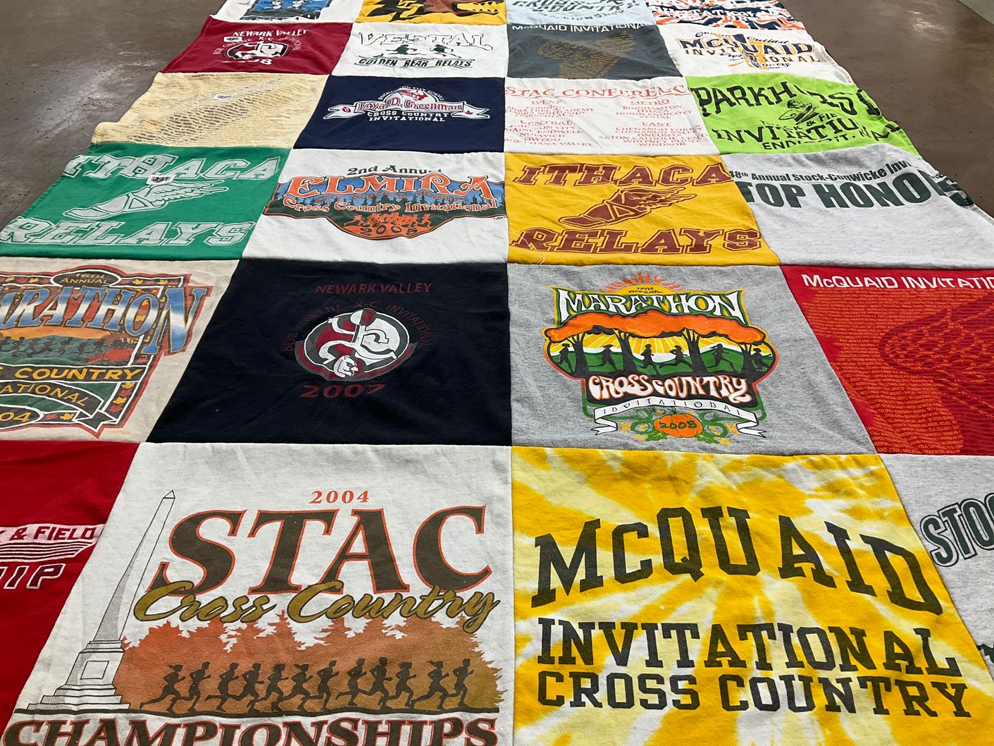 T-shirt quilt featuring ithaca relays, mcquaid cross country by Andrea from SC