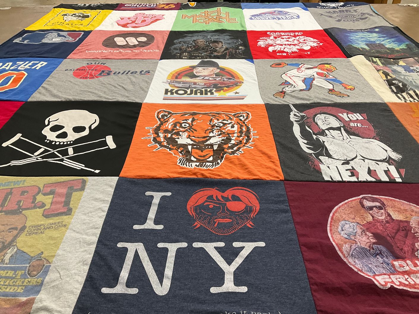 T-shirt quilt with sports, television themes by Mark from NJ