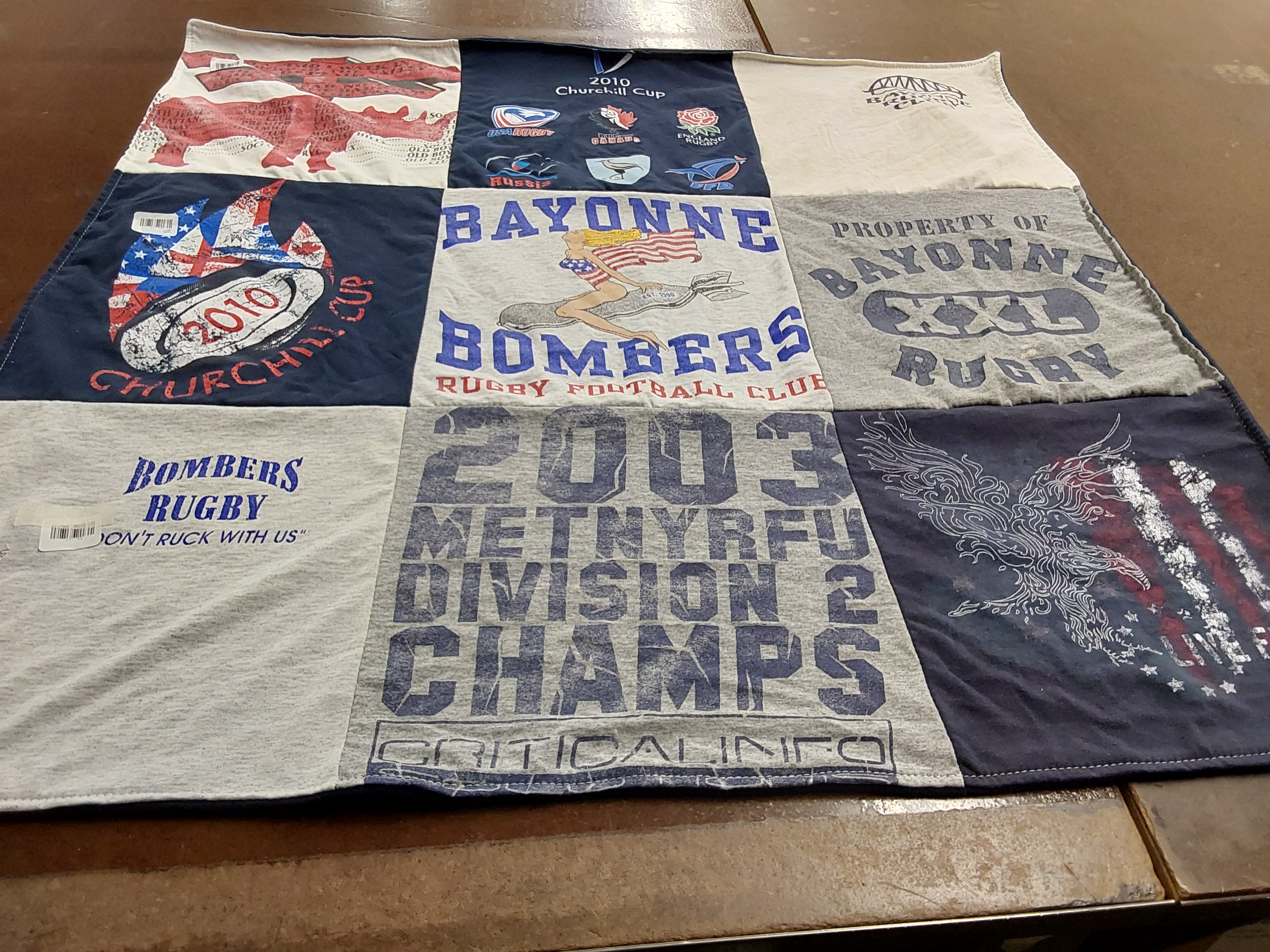 T-shirt quilt featuring bayonne bombers rugby football club by David from NJ
