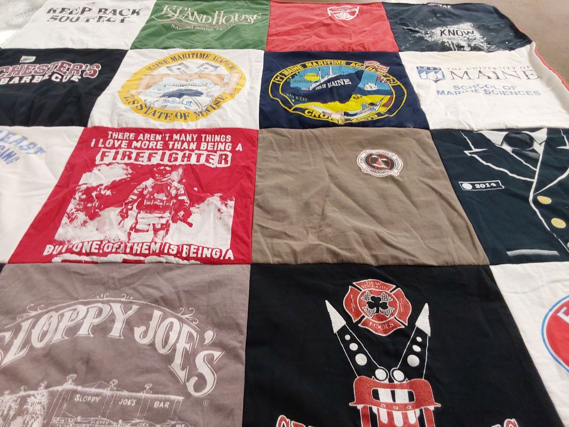 T-shirt quilt from university of maine by Lisa from ME