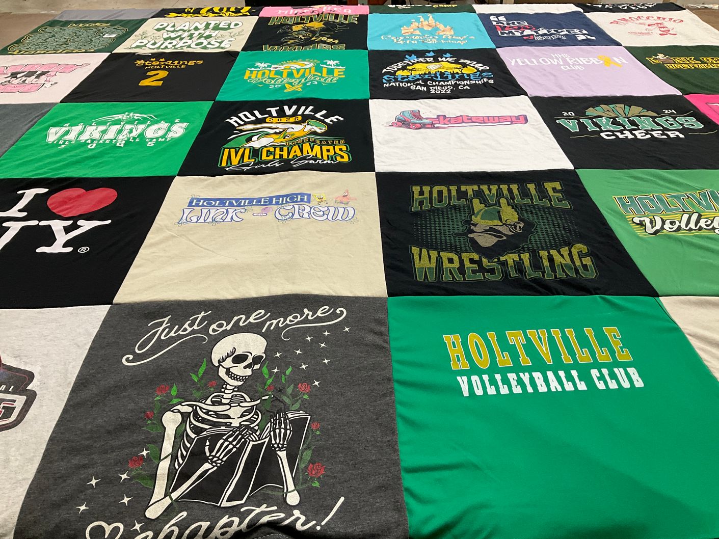 T-shirt quilt featuring holtville volleyball club, holtville wrestling by Jonine from CA