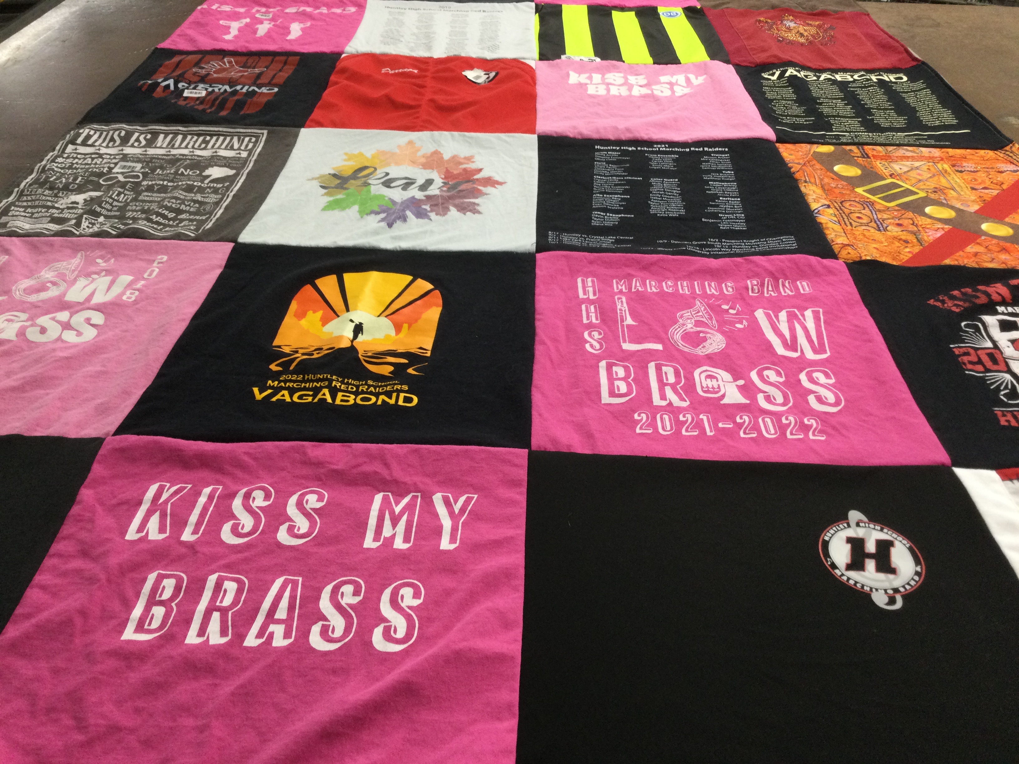 T-shirt quilt featuring huntley high school marching red raiders by Meghan from IL